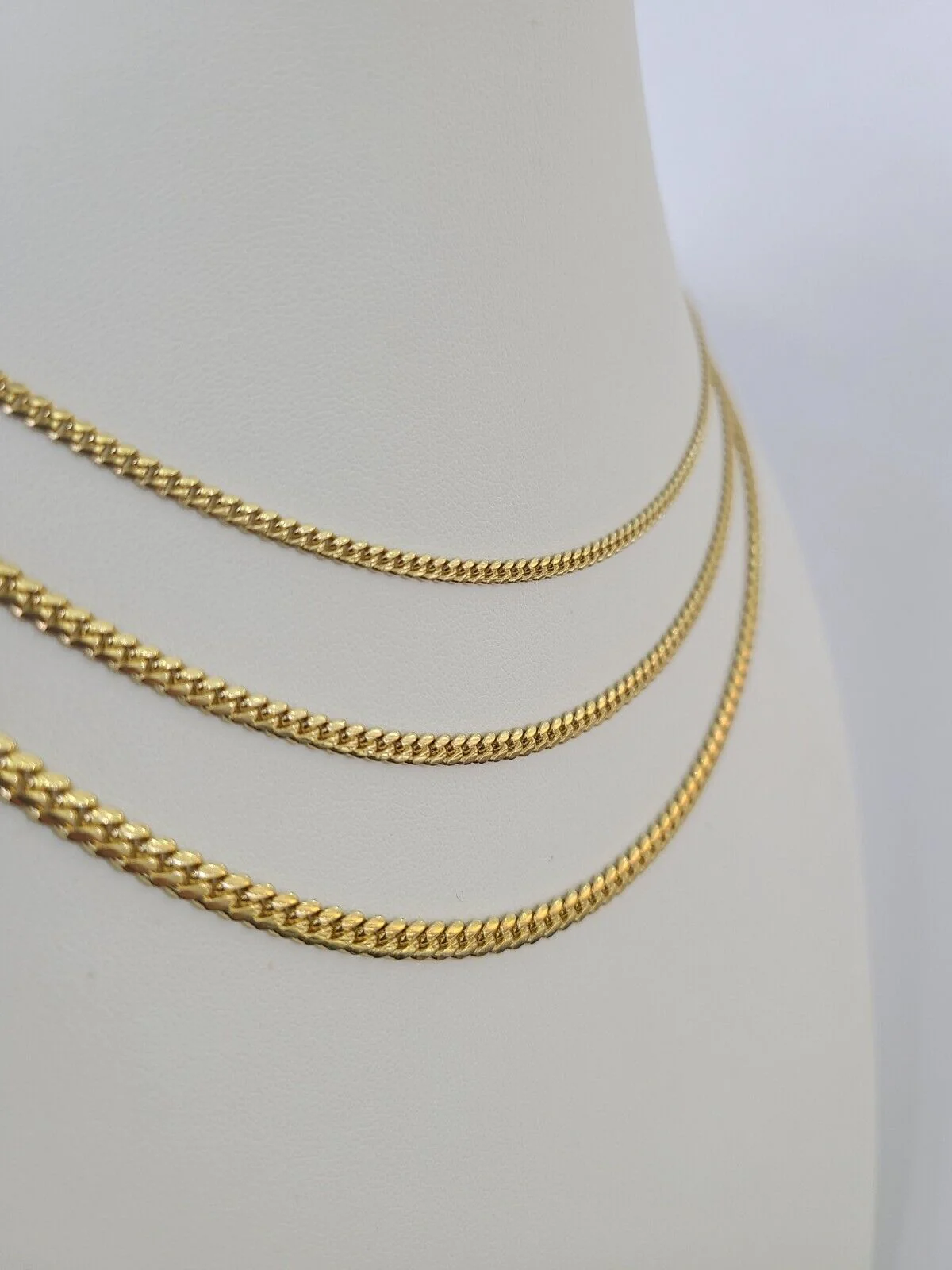 18k Solid Miami Cuban Chain Gold 2.5mm 3mm 4mm 18" 20" 22" 24" Inch Necklace - Image 2