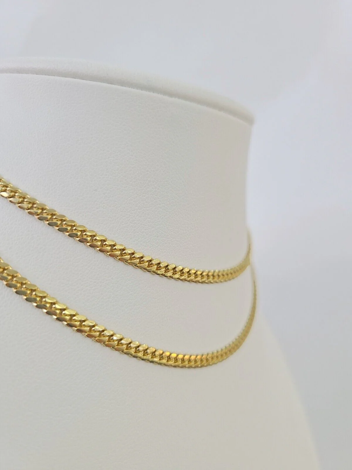 18k Solid Miami Cuban Chain Yellow Gold 3mm 18" 20" 22" 24" Inches Necklace Real