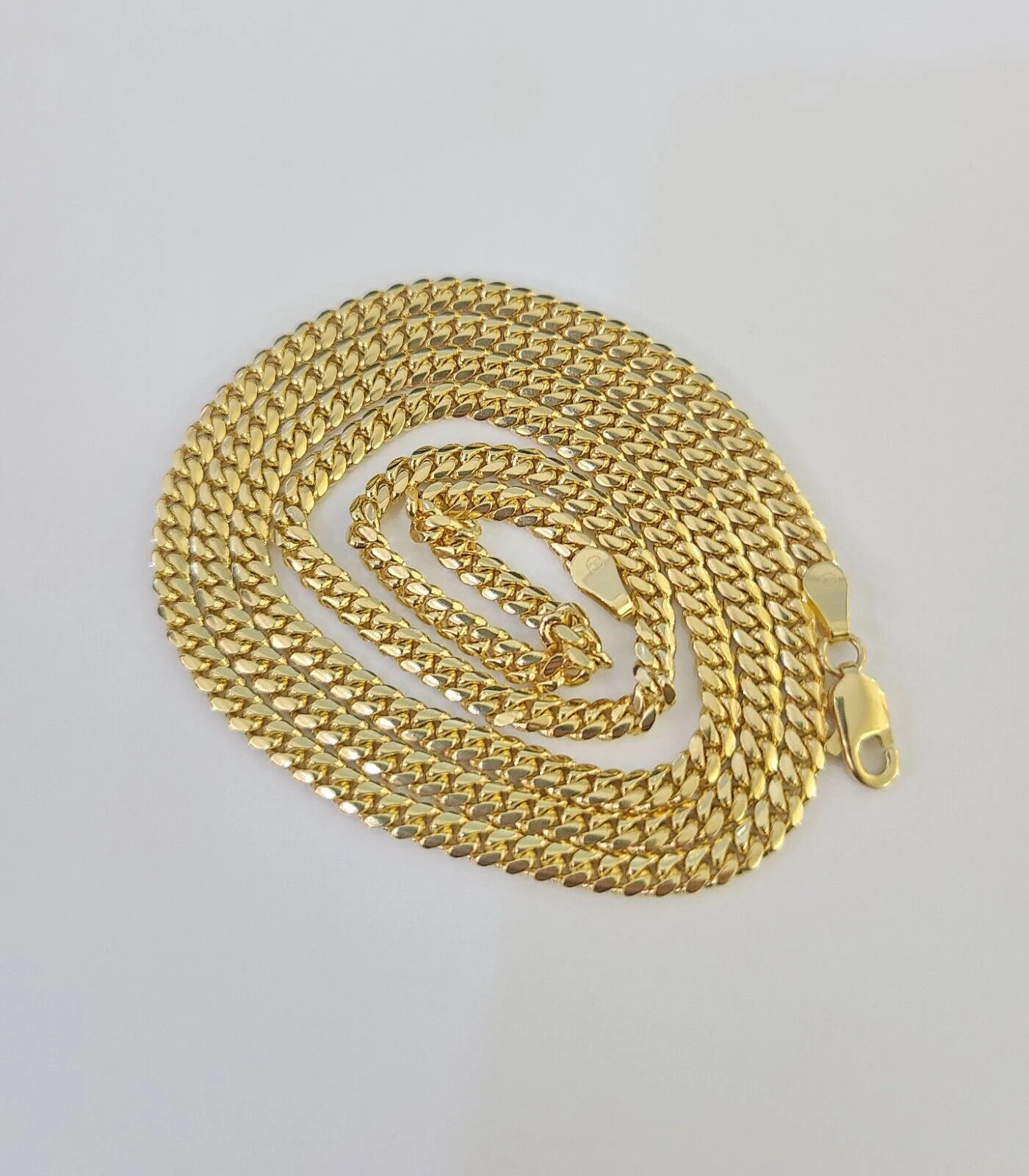 18k Solid Miami Cuban Chain Yellow Gold 3mm 22" Inch Genuine Necklace Real - Image 6