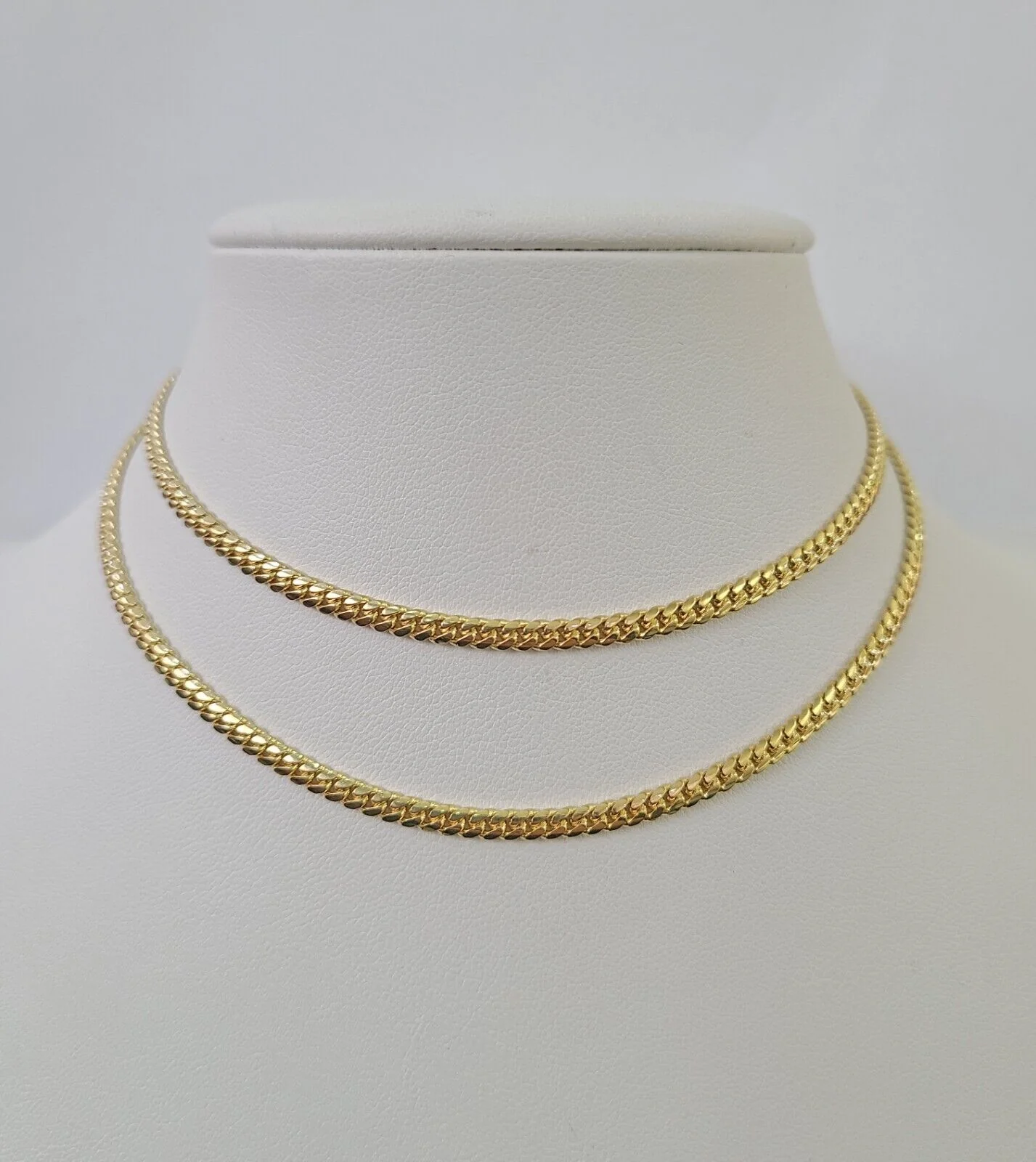18k Solid Miami Cuban Chain Yellow Gold 3mm 28" Inches Genuine Necklace Real - Image 3