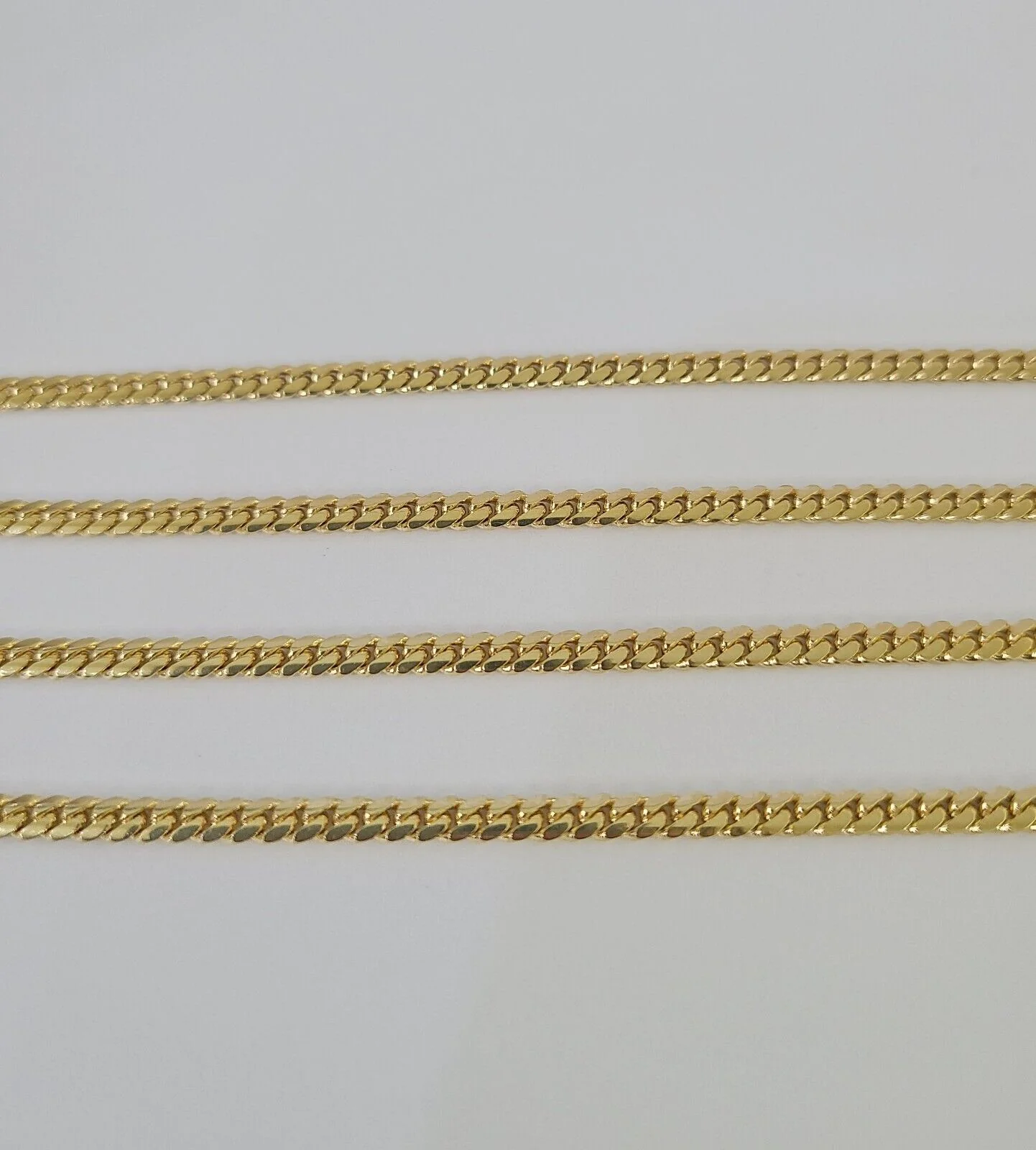 18k Solid Miami Cuban Chain Yellow Gold 3mm 28" Inches Genuine Necklace Real - Image 6