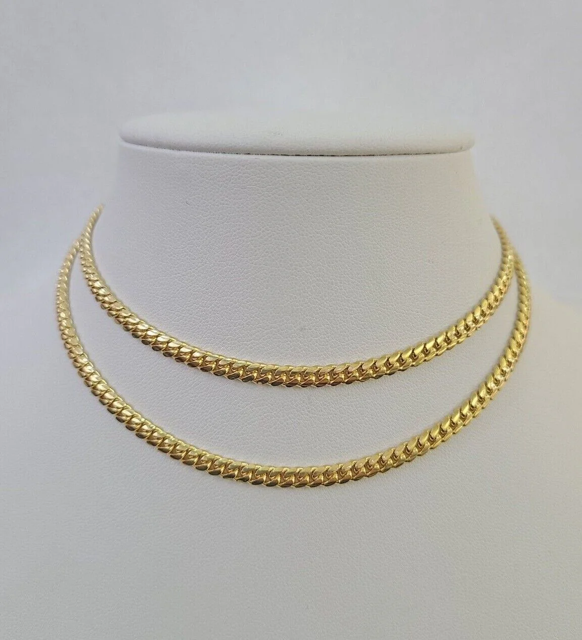 18k Solid Miami Cuban Necklace Chain Yellow Gold 4mm 20" Inch Genuine Real - Image 2