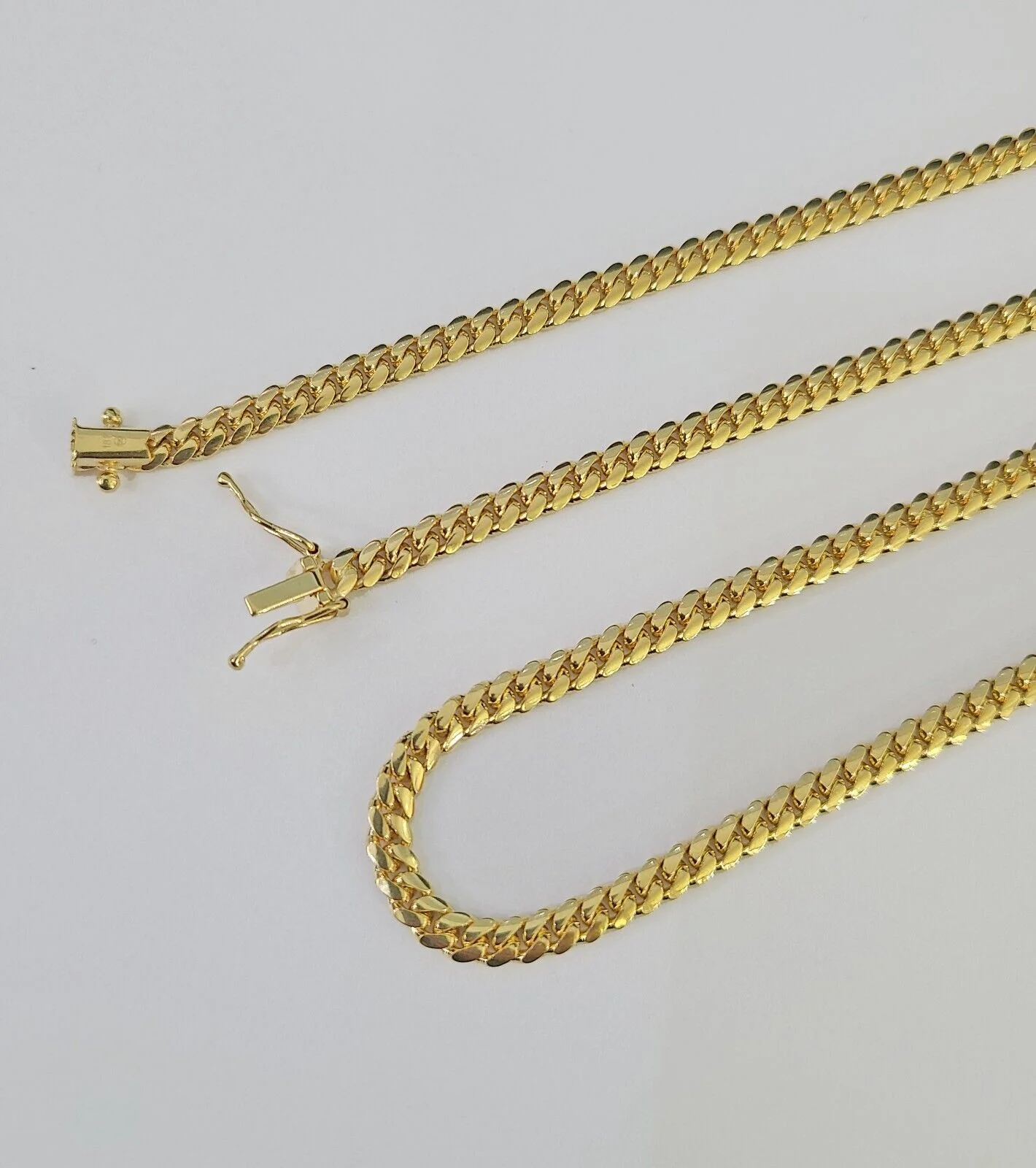 18k Solid Miami Cuban Necklace Chain Yellow Gold 4mm 22" Inch Genuine Real