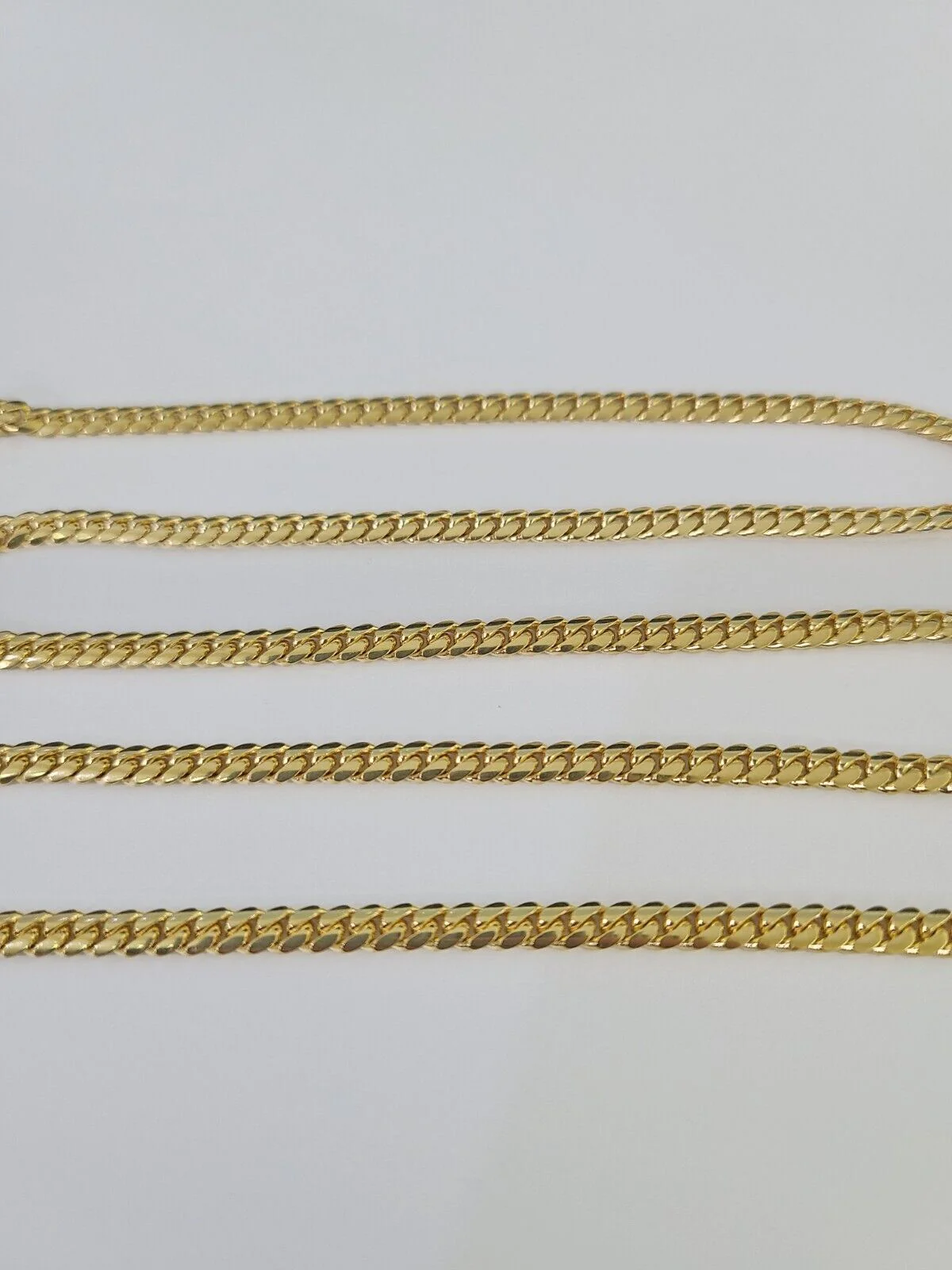 18k Solid Miami Cuban Necklace Chain Yellow Gold 4mm 22" Inch Genuine Real - Image 5