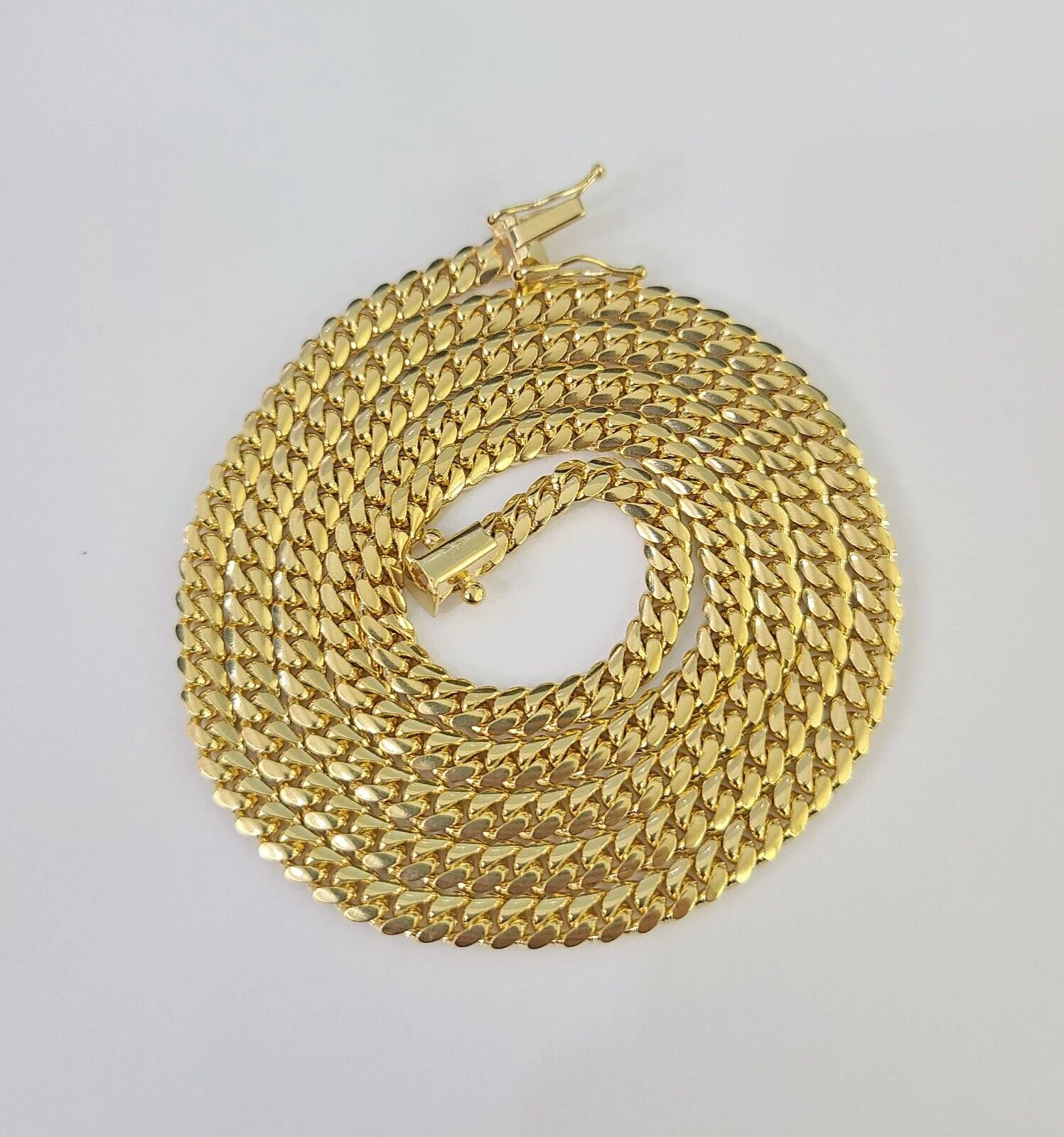 18k Solid Miami Cuban Necklace Chain Yellow Gold 4mm 22" Inch Genuine Real - Image 6