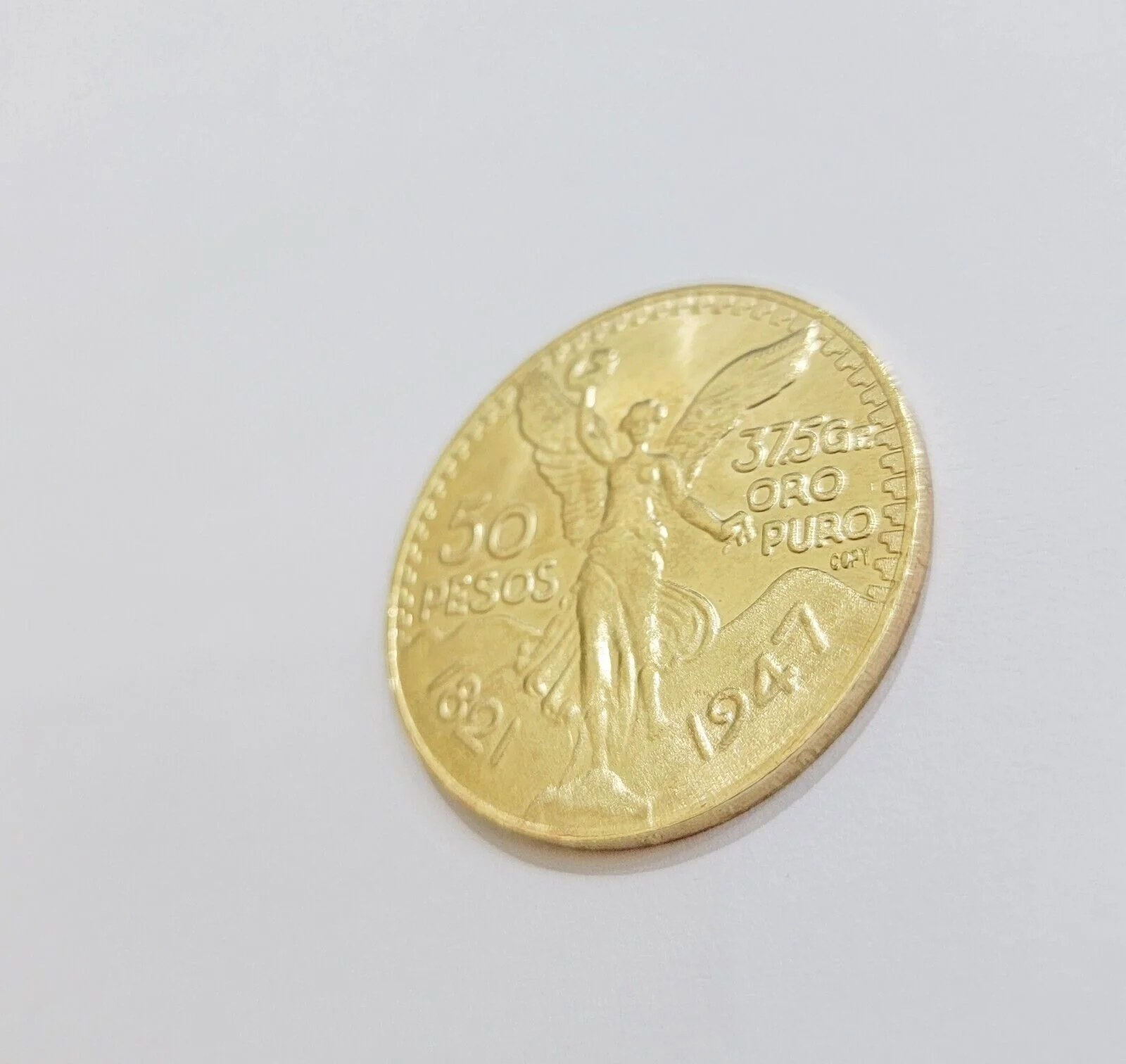 1947 Mexican Centenario 50 Gold Pesos Coin Solid 10k Yellow Gold Centenaro REAL - Image 5