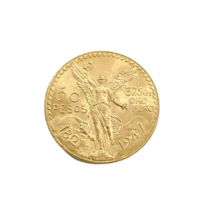 1947 Mexican Centenaro 50 Gold Pesos Coin Solid 22k Yellow Gold, Oro Centenario