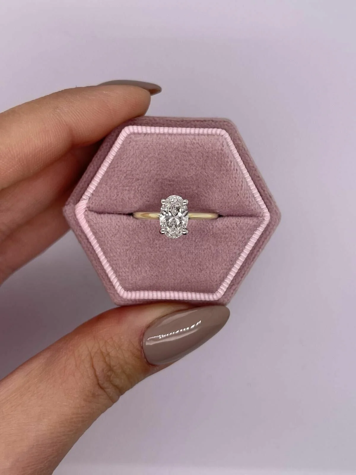 1CT IGI Certified Diamond Engagement Ring VS2 D Oval Lab-created 14k Yellow Gold - Image 2