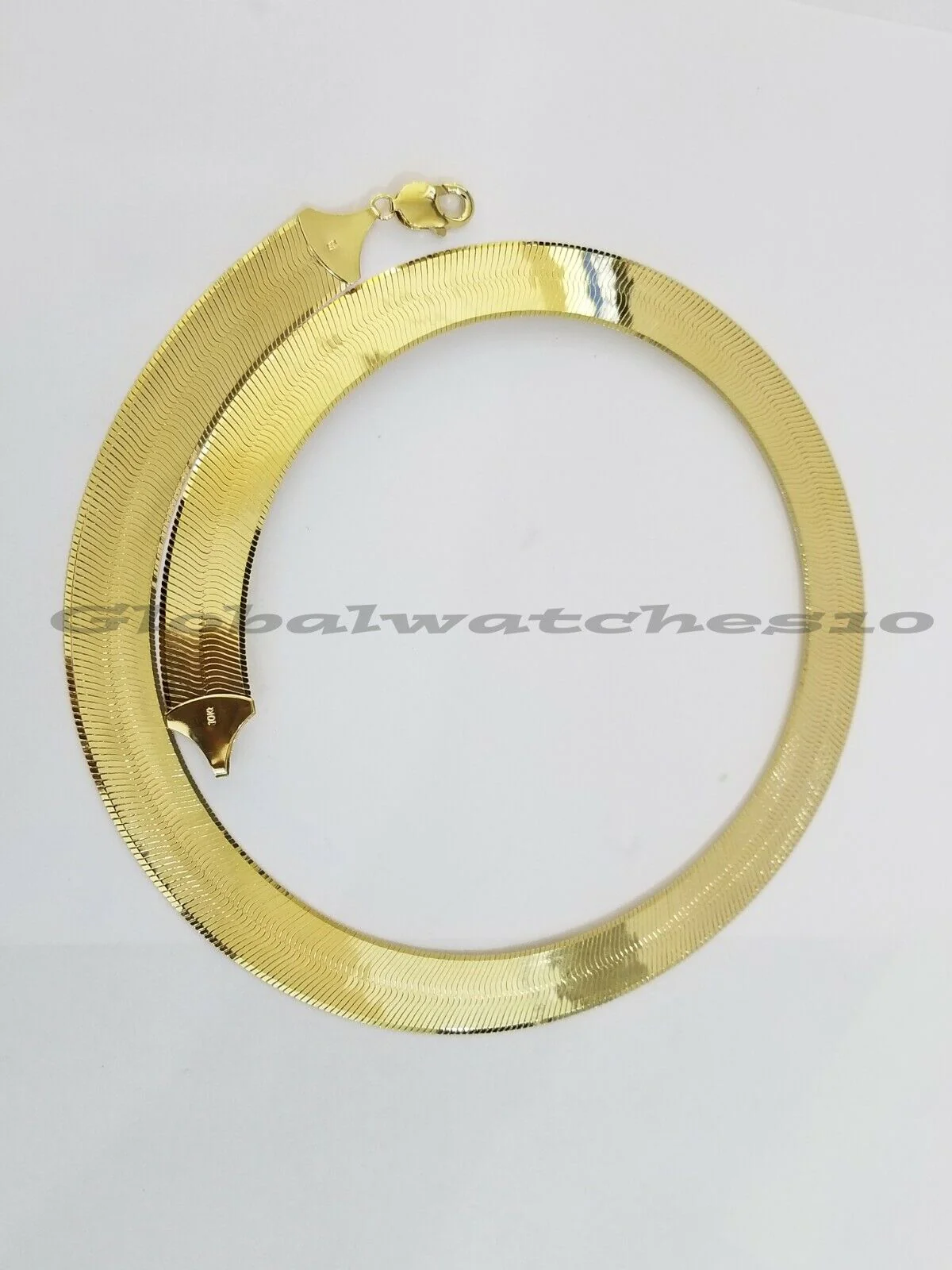 22" 15mm 10k Yellow Gold Herring Bone Chain Necklace Lobster lock Men Women REAL - Image 4