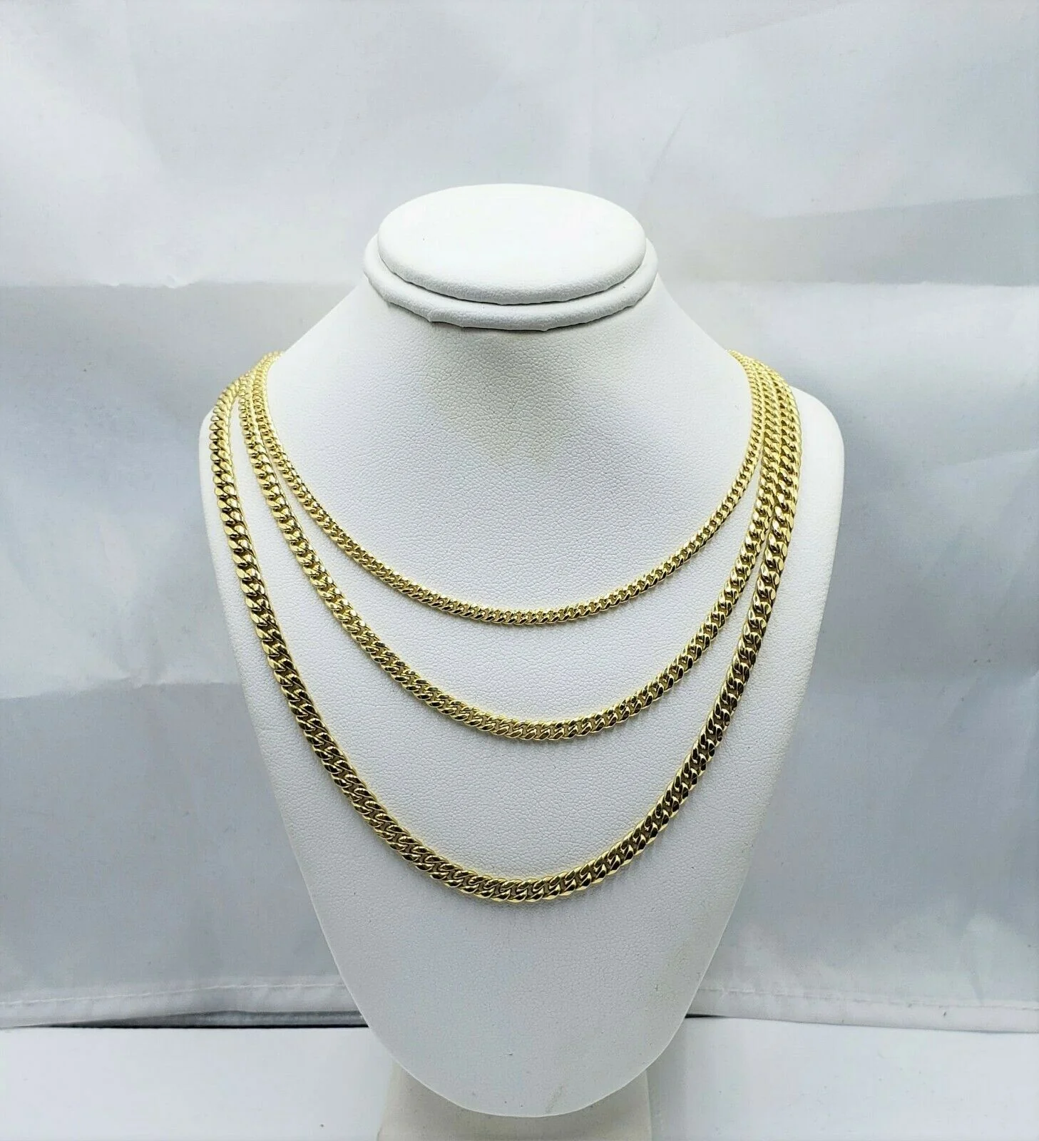 2mm 3mm 4mm Cuban link Necklace Chain Gold 10kt Yellow Gold 20" - 28" Men Women - Image 5