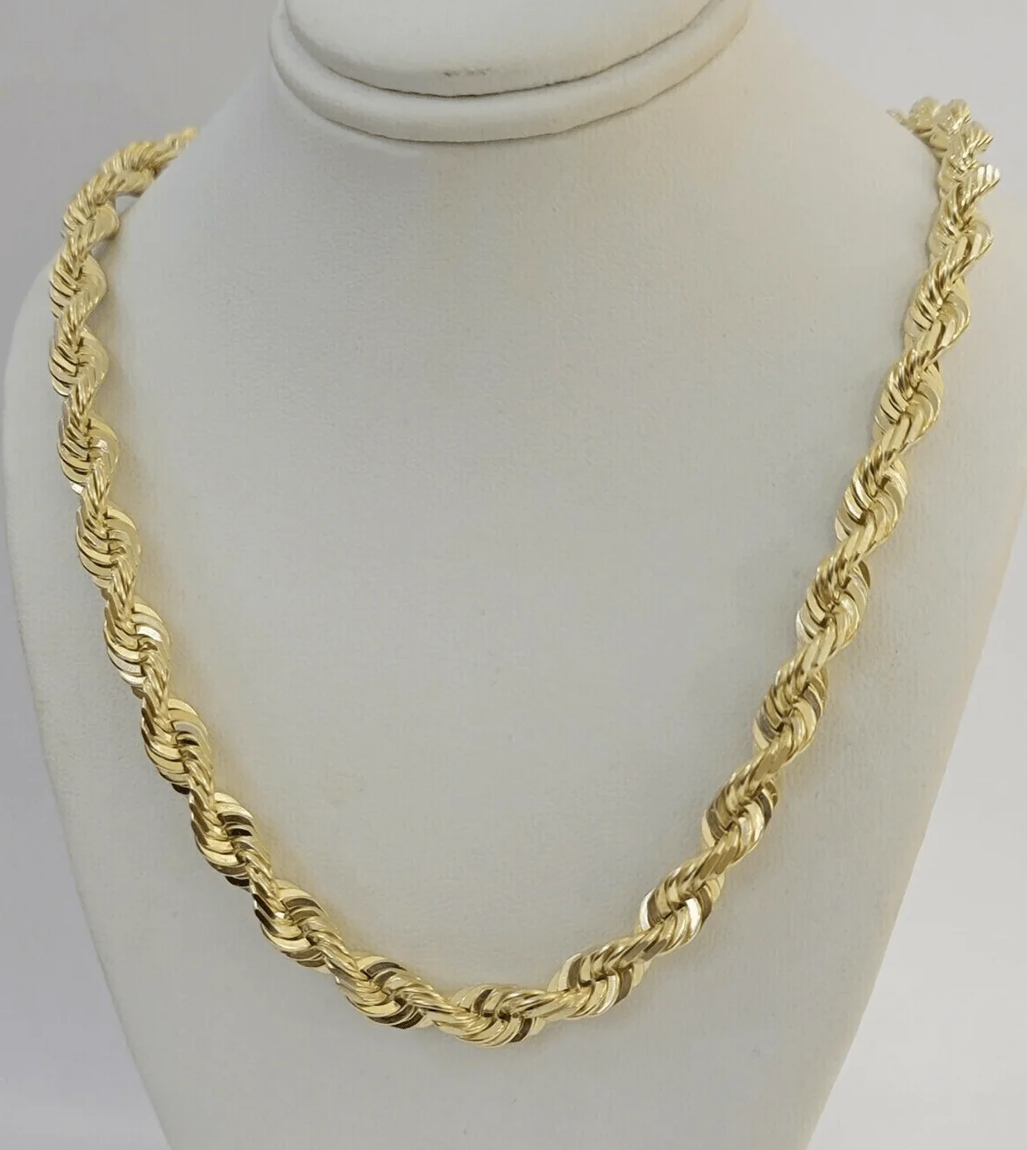 7mm Rope chain Necklace Solid 10k Yellow Gold Diamond cut 26" GURANTEED 10K GOLD - Image 7