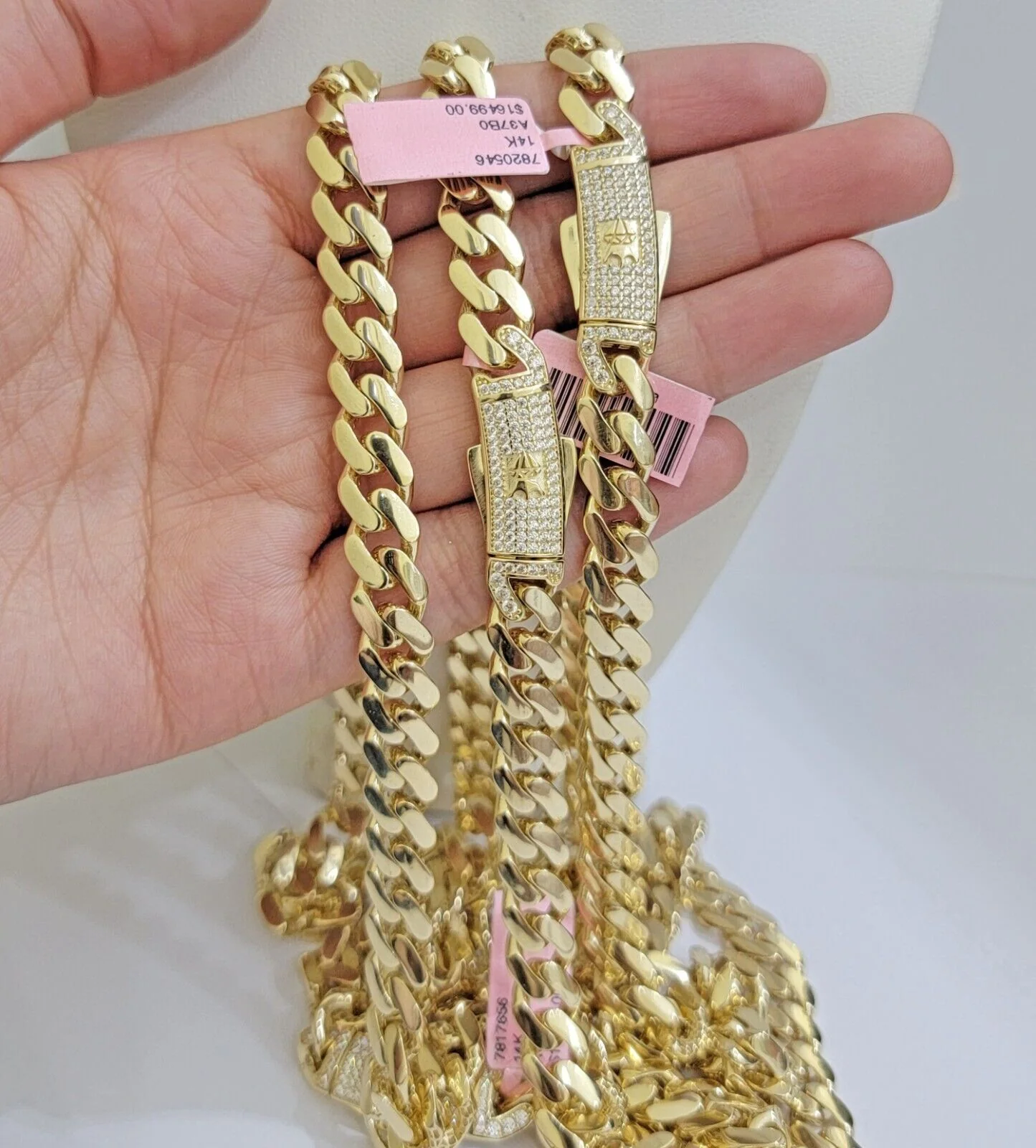9mm Miami Cuban Royal Link Chain Necklace Box Clasp Real 14K Yellow Gold - Image 10