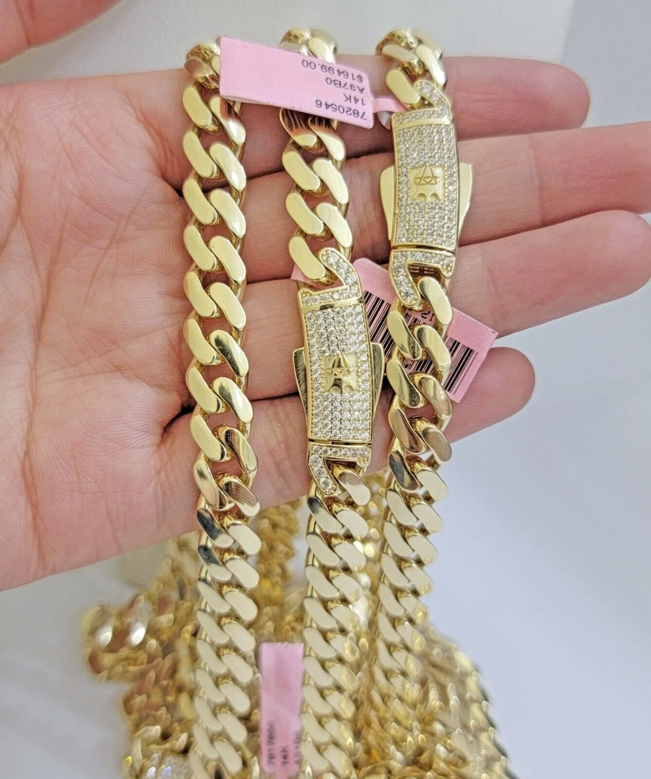 9mm Miami Cuban Royal Link Chain Necklace Box Clasp Real 14K Yellow Gold - Image 12