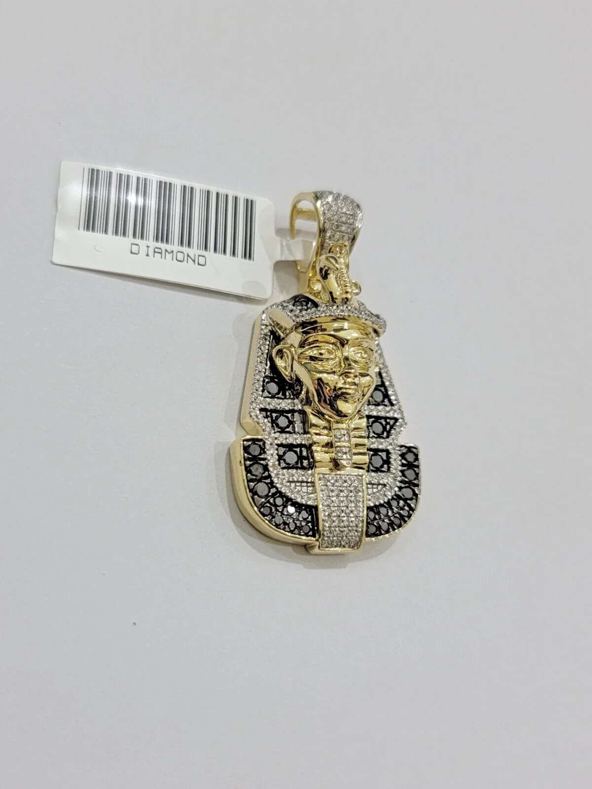 Black Diamond Pharoah Charm Pendant 10kt Yellow Gold 0.80 CT Chain Necklace SALE - Image 2