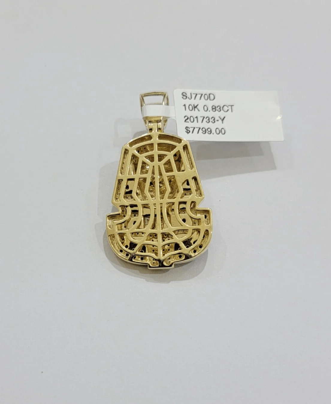 Black Diamond Pharoah Charm Pendant 10kt Yellow Gold 0.80 CT Chain Necklace SALE - Image 6