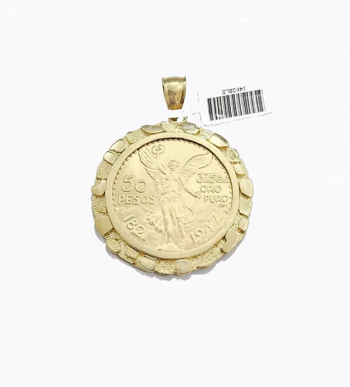 Centenario Coin Solid 14k Yellow Gold 50 Pesos 1947 Mexican Coin With bazel REAL - Image 2