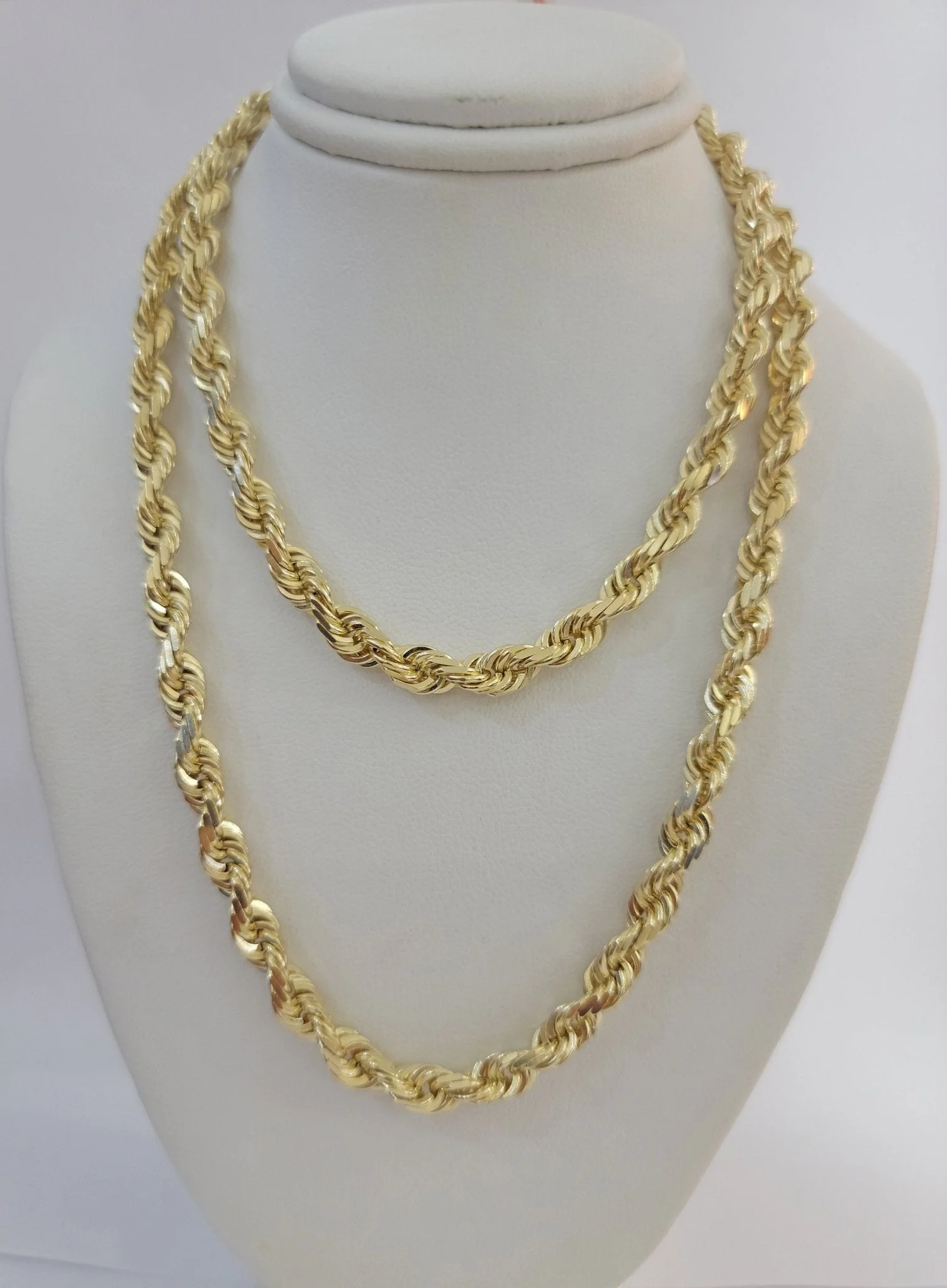 14k Yellow Gold Rope Chain Solid Necklace 6mm 24" Dimond Cut 14KT Real Gold - Image 7