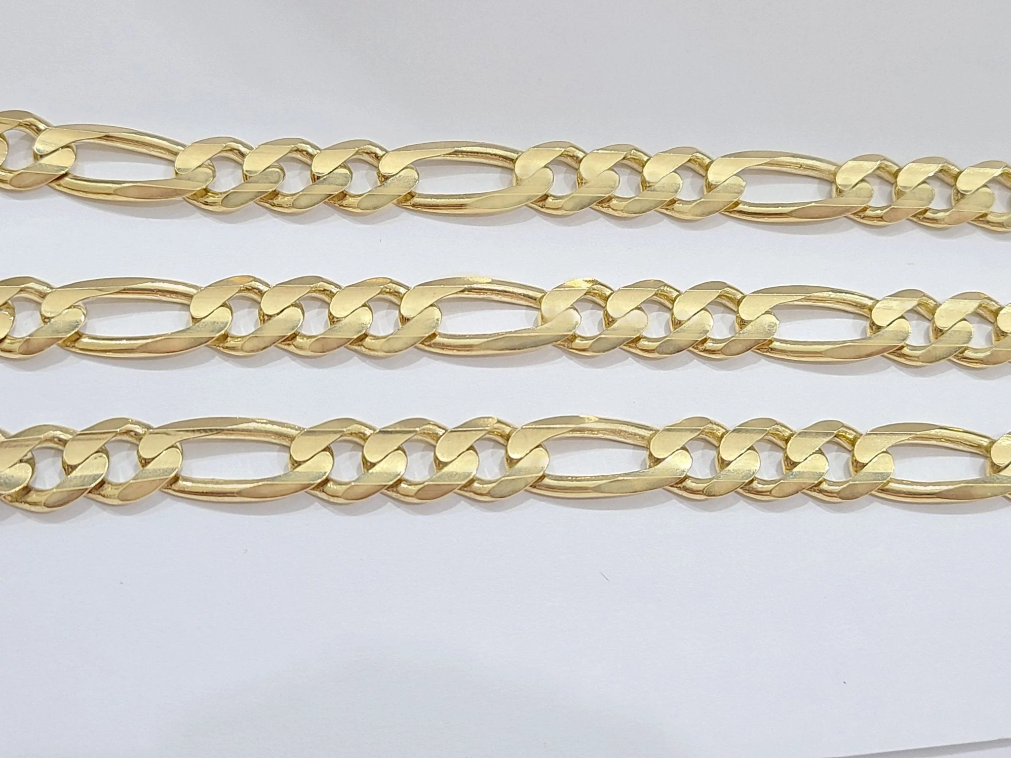 Real 14kt Solid Yellow Gold Figaro Chain 10mm 22'' inches Necklace 14k - Image 5