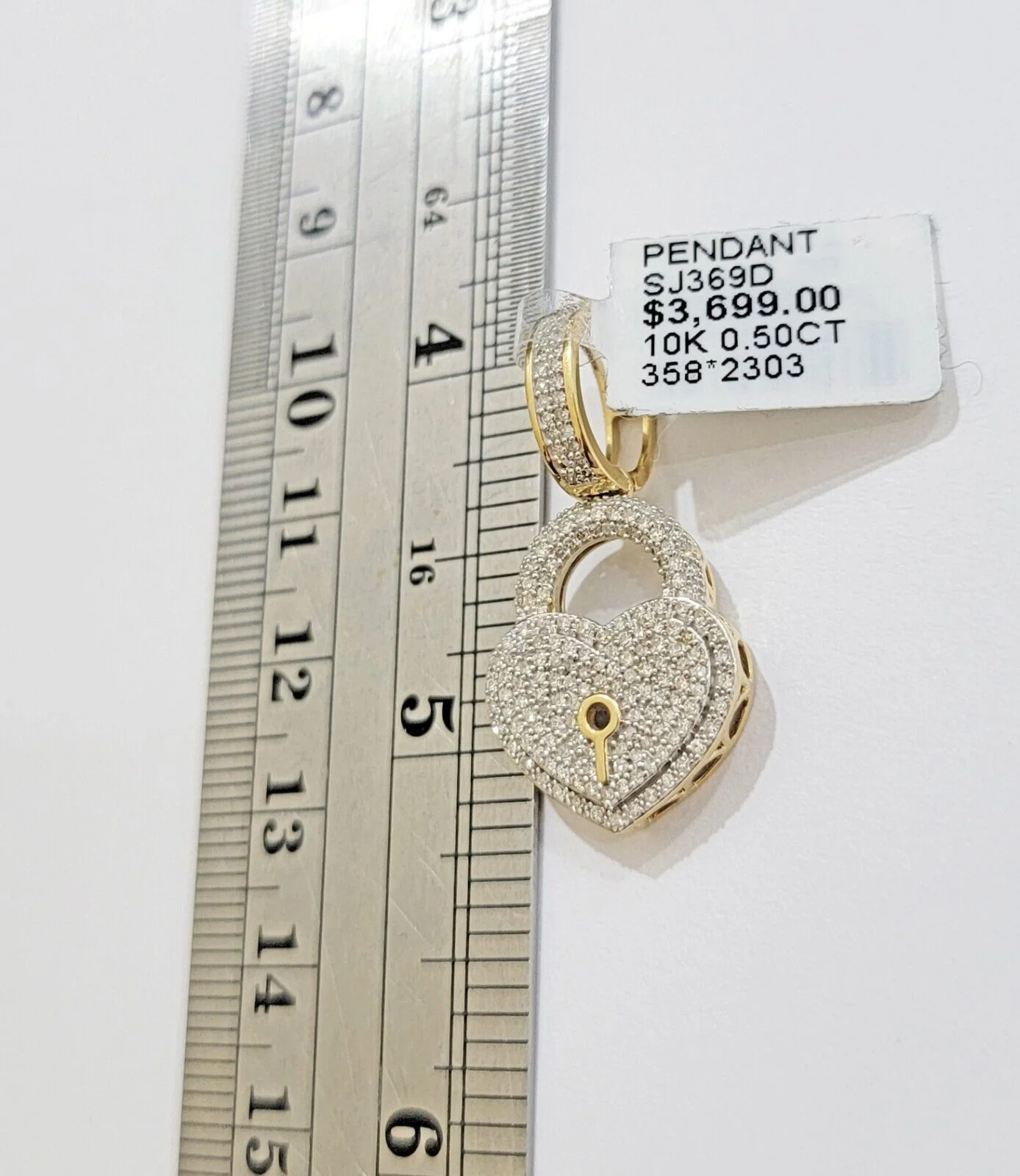 Diamond Heart Key charm pendant 10k gold 1/2 Natural Diamonds For Men Women,REAL - Image 6