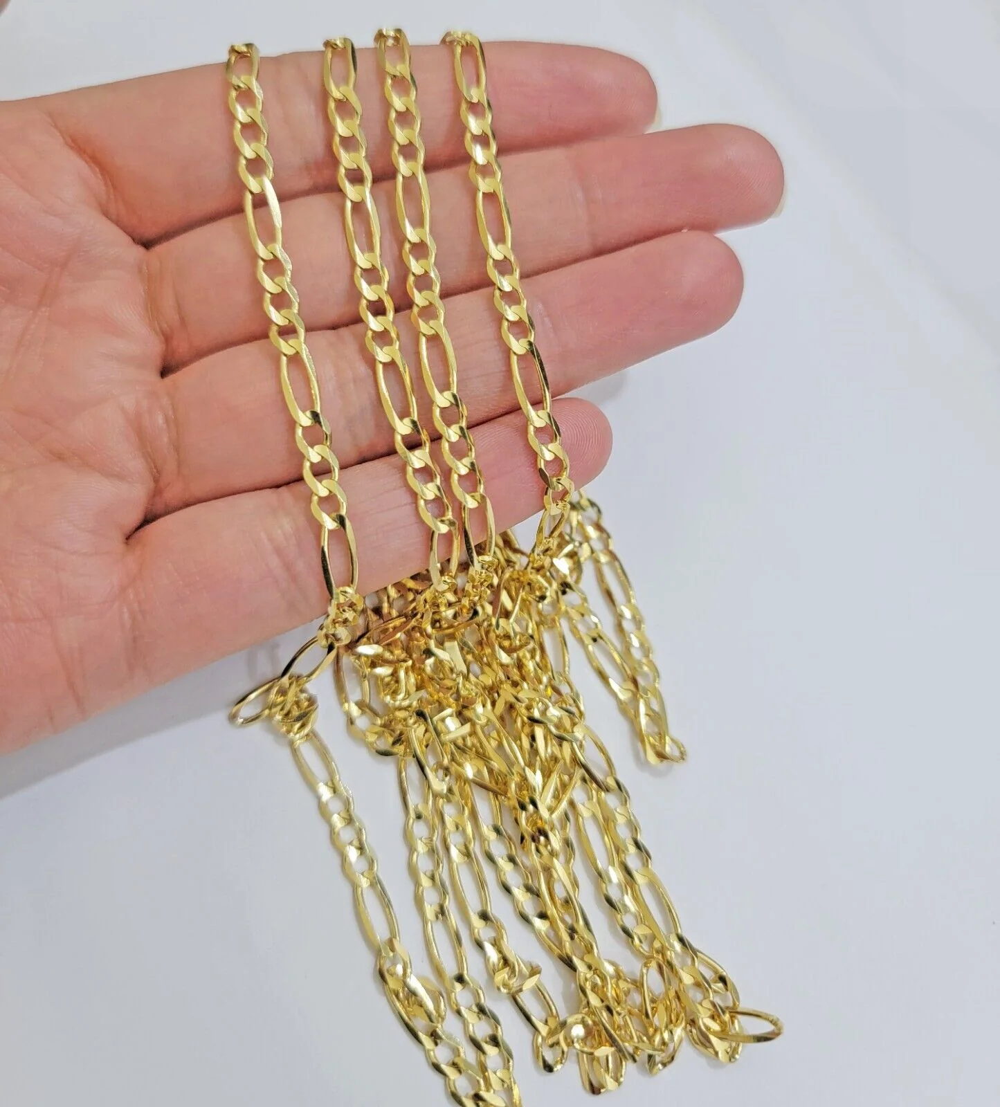 Figaro Link Chain 14k Yellow Gold Necklace 3.5mm 18 - 28 Inch SOLID 14kt STRONG - Image 12