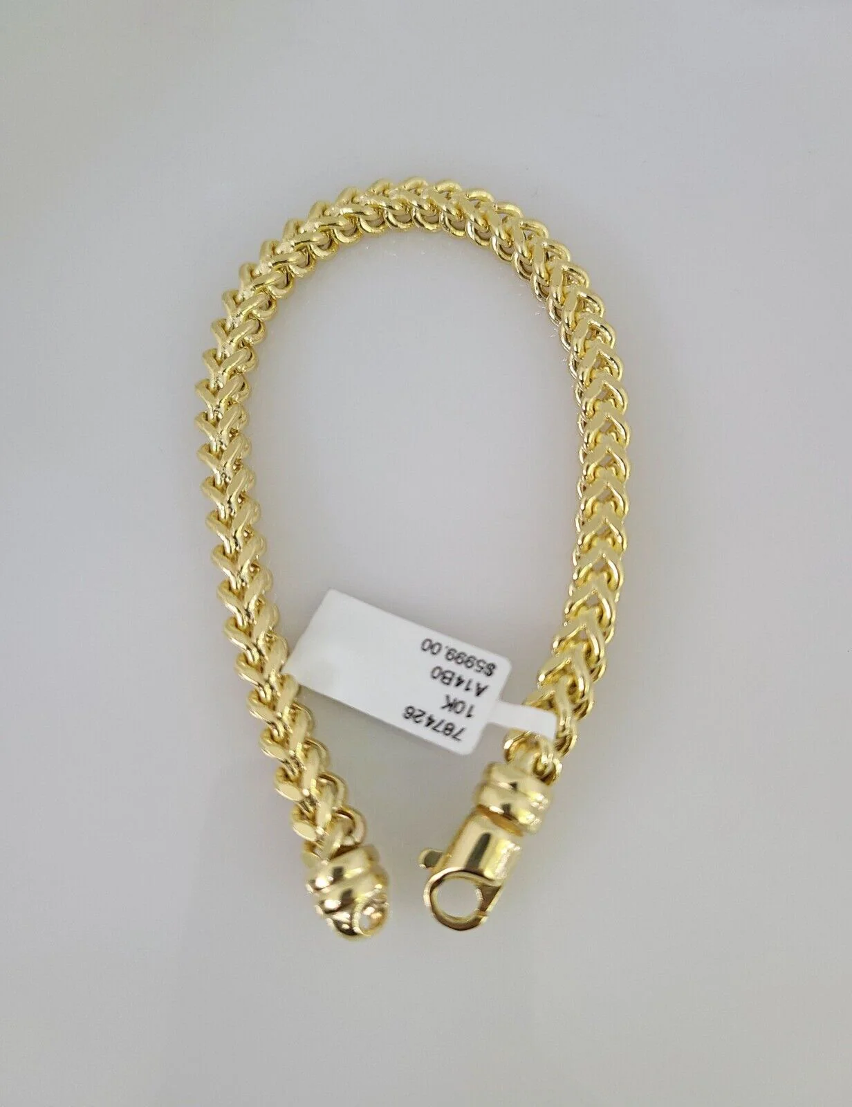 Franco Bracelet 8 Inches 6mm REAL 10kt Yellow Gold Genuine Mens Womens - Image 4
