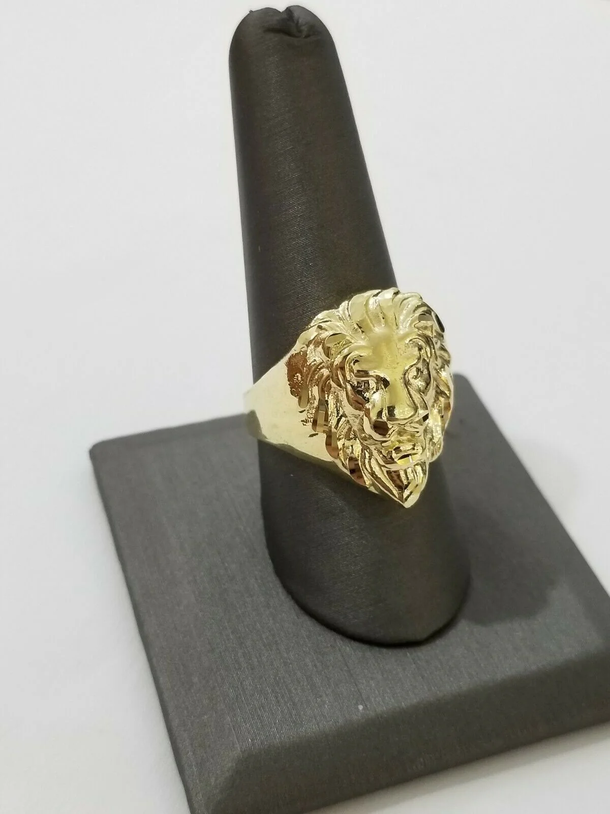GOLD Lion Head Mens Ring SOLID 10k Yellow Gold REAL Ring , Pinky , Casual , size - Image 4
