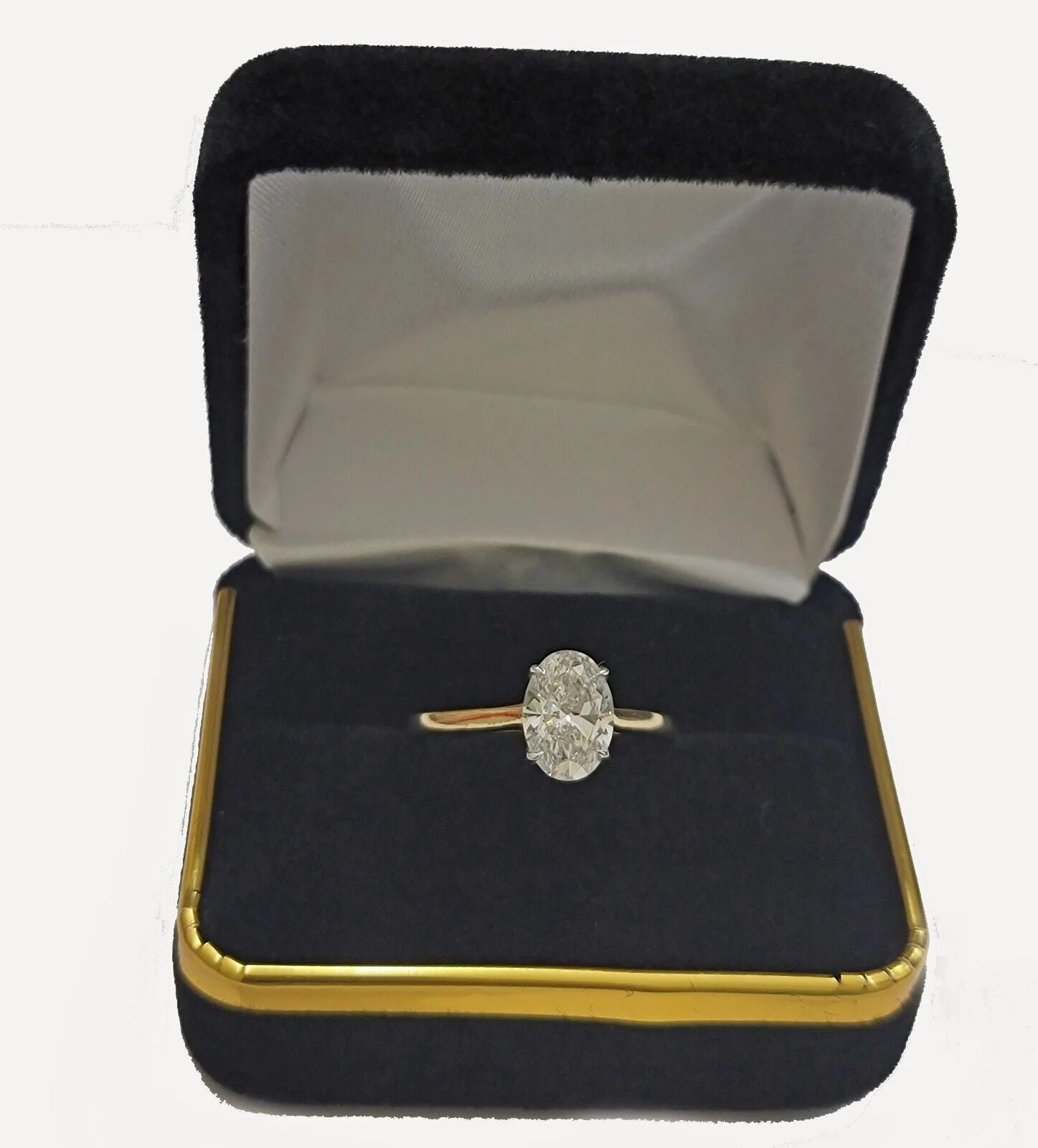 IGI Diamond Engagement Ring VS G Oval 3.50 Carat Lab-Created Eye Clean 14k White - Image 5