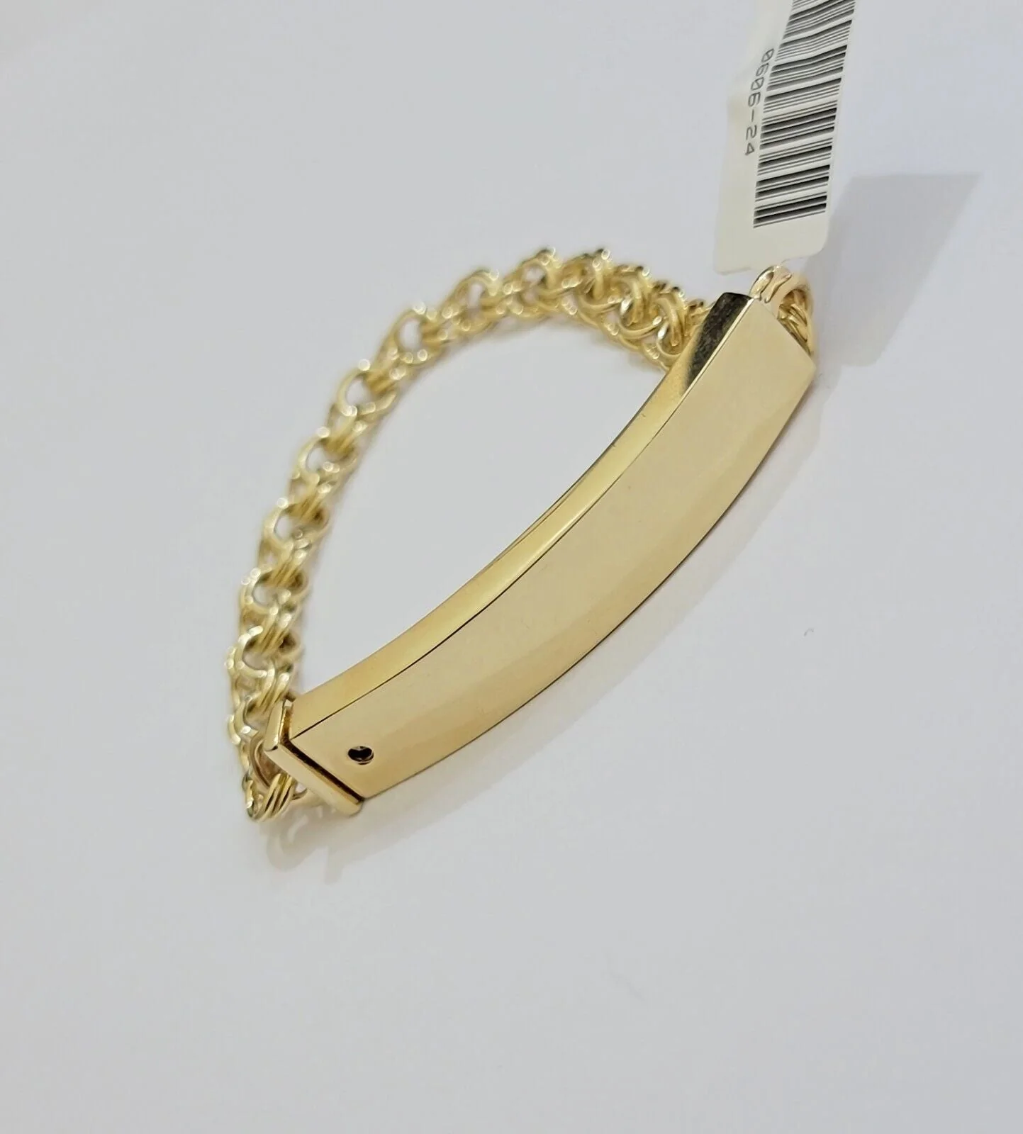 Kids 10k Yellow Gold Bracelet Chino ID Name Plate Strong 6 Inch SOLID LINK REAL - Image 5