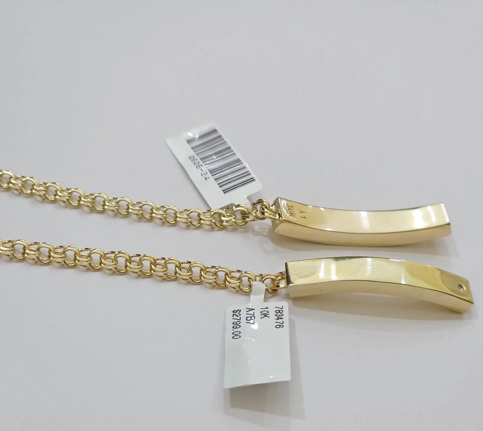 Kids 10k Yellow Gold Chino Bracelet ID Name Plate 6 Inch 4mm SOLID LINK REAL - Image 5