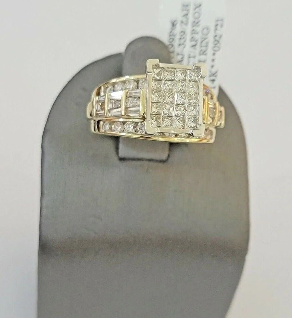 Ladies 14k Yellow Gold Ring Natural  2CT Diamond Women REAL , Wedding Engagement Ring Sizes 6,7,8,9,10,11 & 12 - Image 4