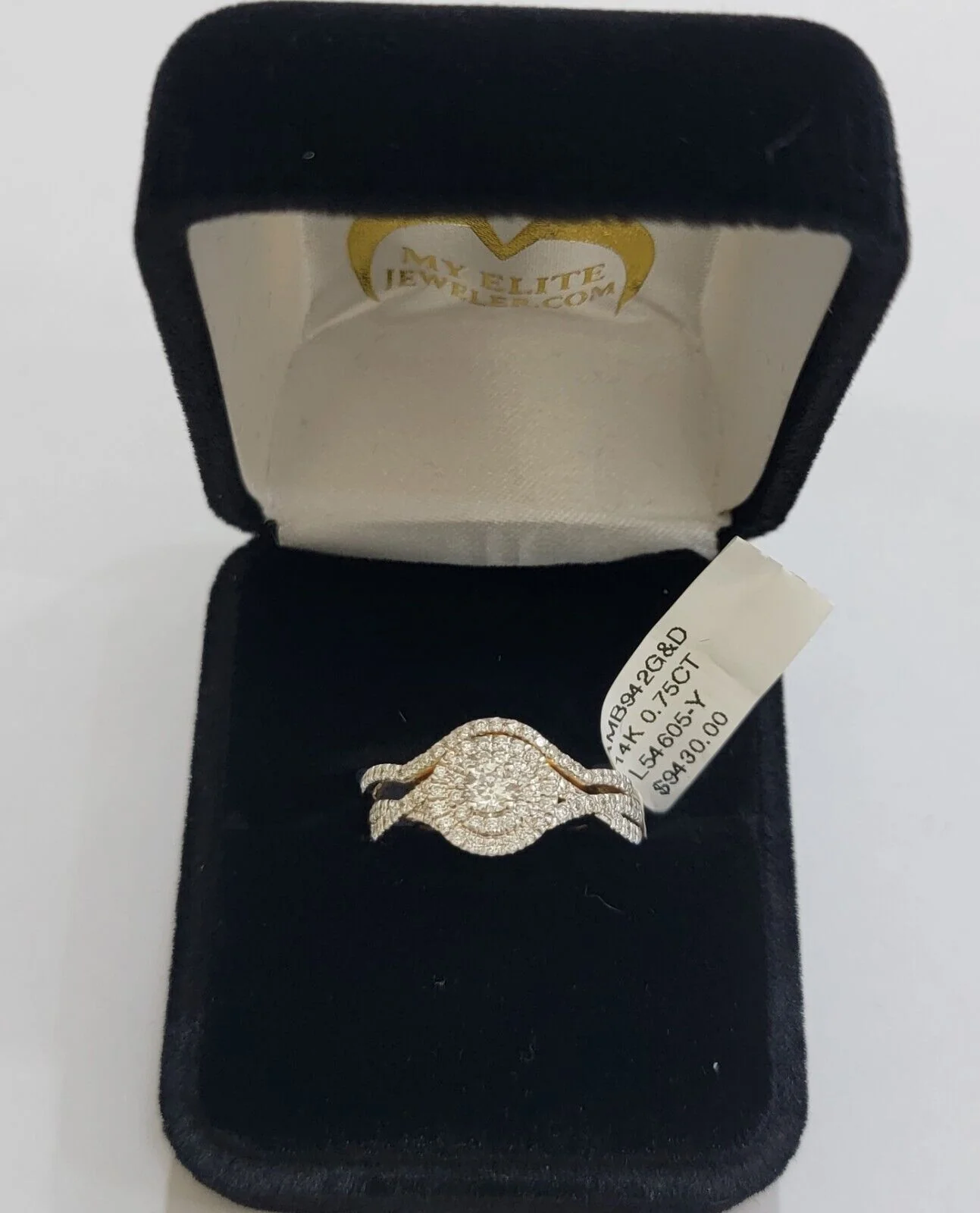 Ladies Real Diamond Ring band Set 14k Yellow Gold 0.75 Ct Natural Diamonds solid - Image 2