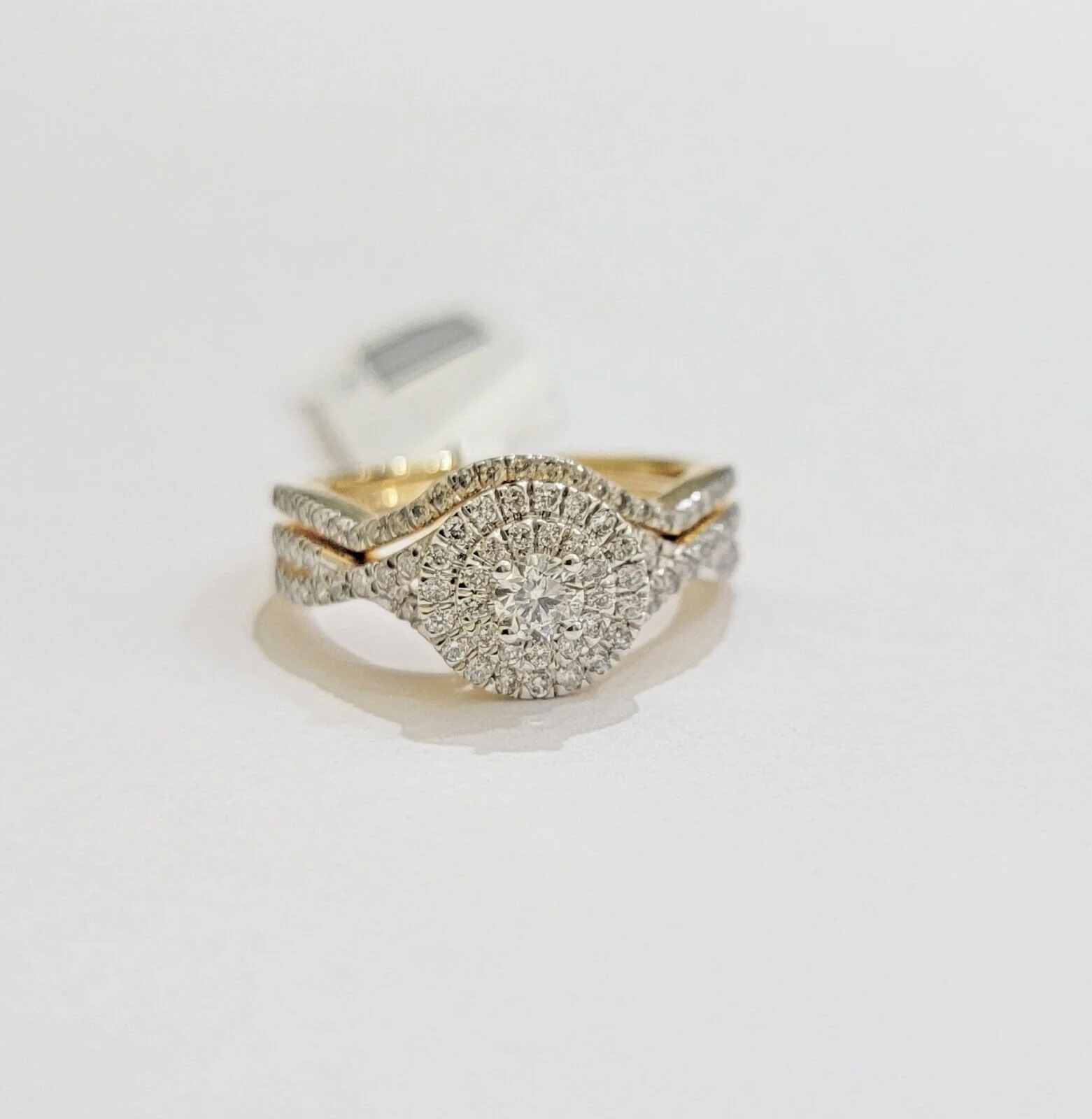 Ladies Real Diamond Ring band Set 14k Yellow Gold 0.75 Ct Natural Diamonds solid - Image 4