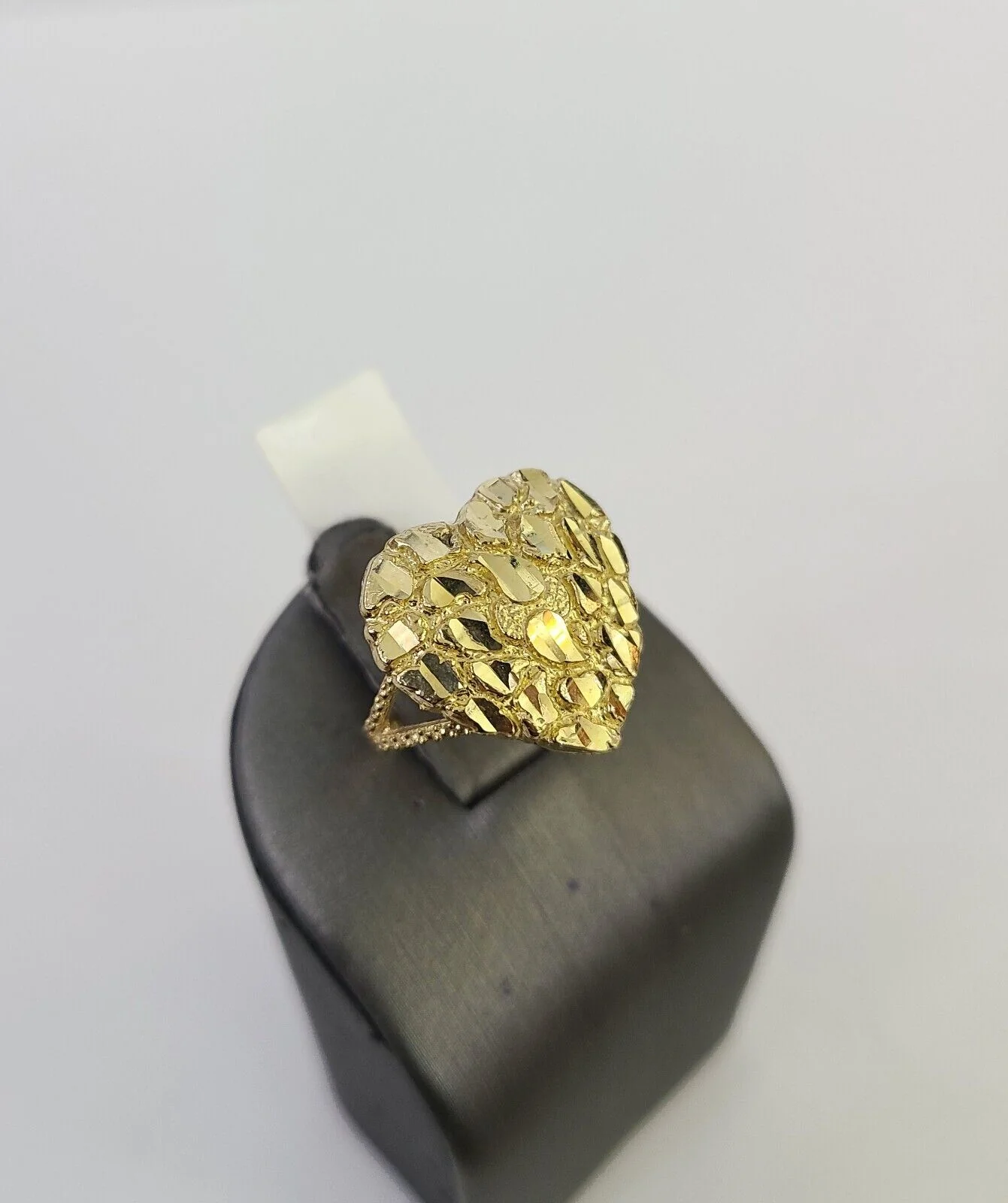 Ladies Ring 10k Nugget Heart Ring Yellow Gold REAL Genuine All Sizes - Image 2