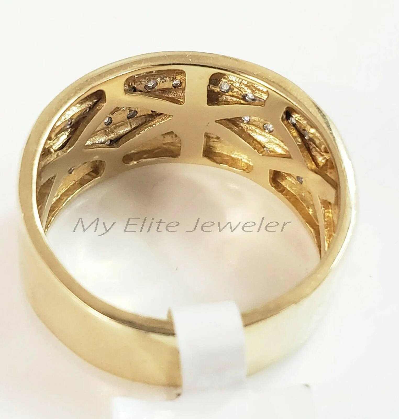 Mens 1/2CT Diamond Ring 10K Solid Gold Band Thick Bands, 100% GENUINE Ring Sizes 6,7,8,9,10,11 & 12 - Image 4