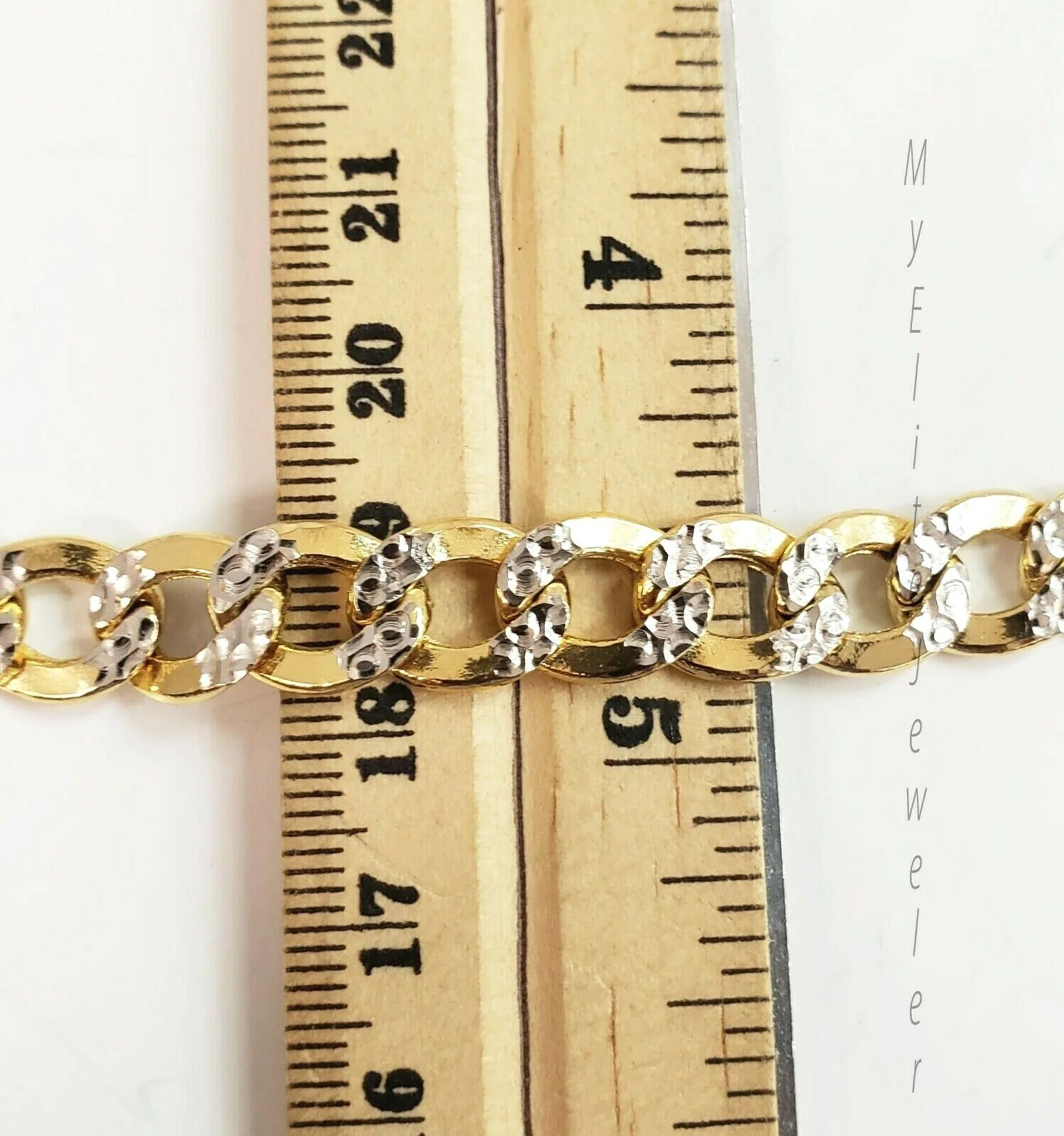 Men's 10k Diamond Cuts Cuban link Curb Bracelet 8 Inch 9mm Lobster Lock, Real - Image 5