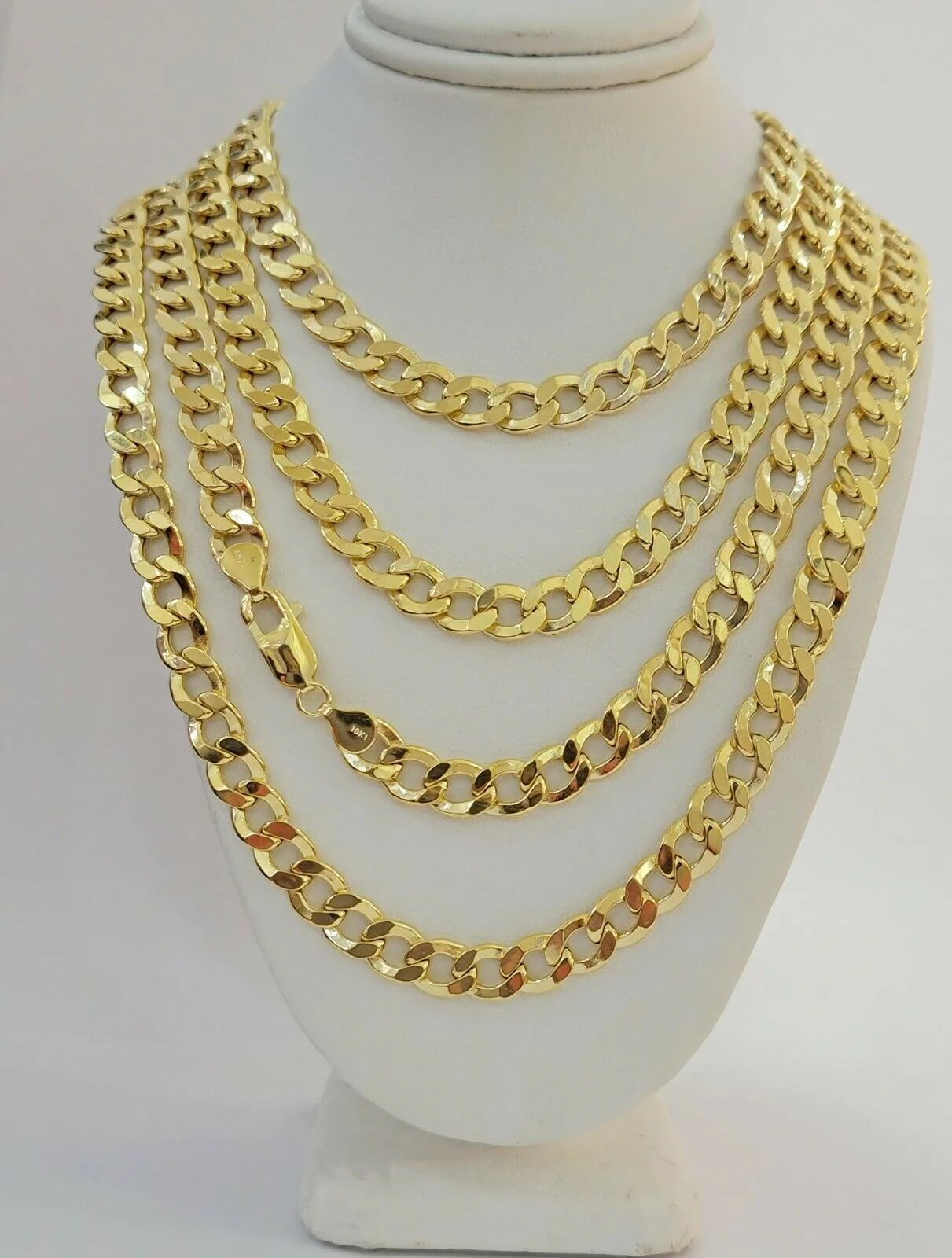 Mens 10k Gold Chain 8mm Cuban Curb Link Necklace 22" Inch REAL 10kt Strong link - Image 2