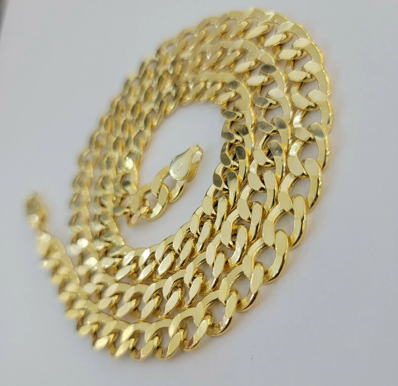 Mens 10k Gold Chain 8mm Cuban Curb Link Necklace 22" Inch REAL 10kt Strong link - Image 3