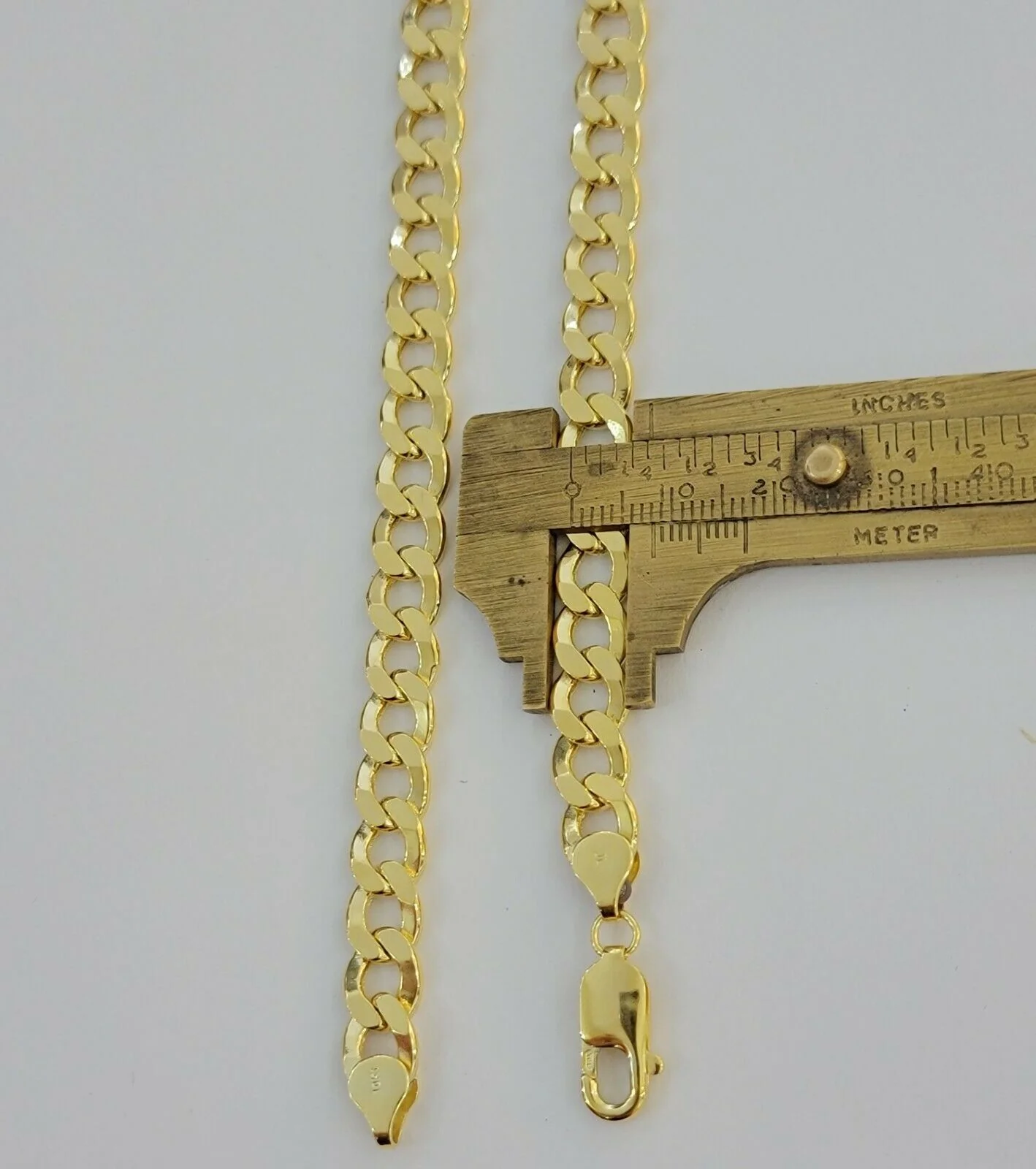 Mens 10k Gold Chain 8mm Cuban Curb Link Necklace 22" Inch REAL 10kt Strong link - Image 4
