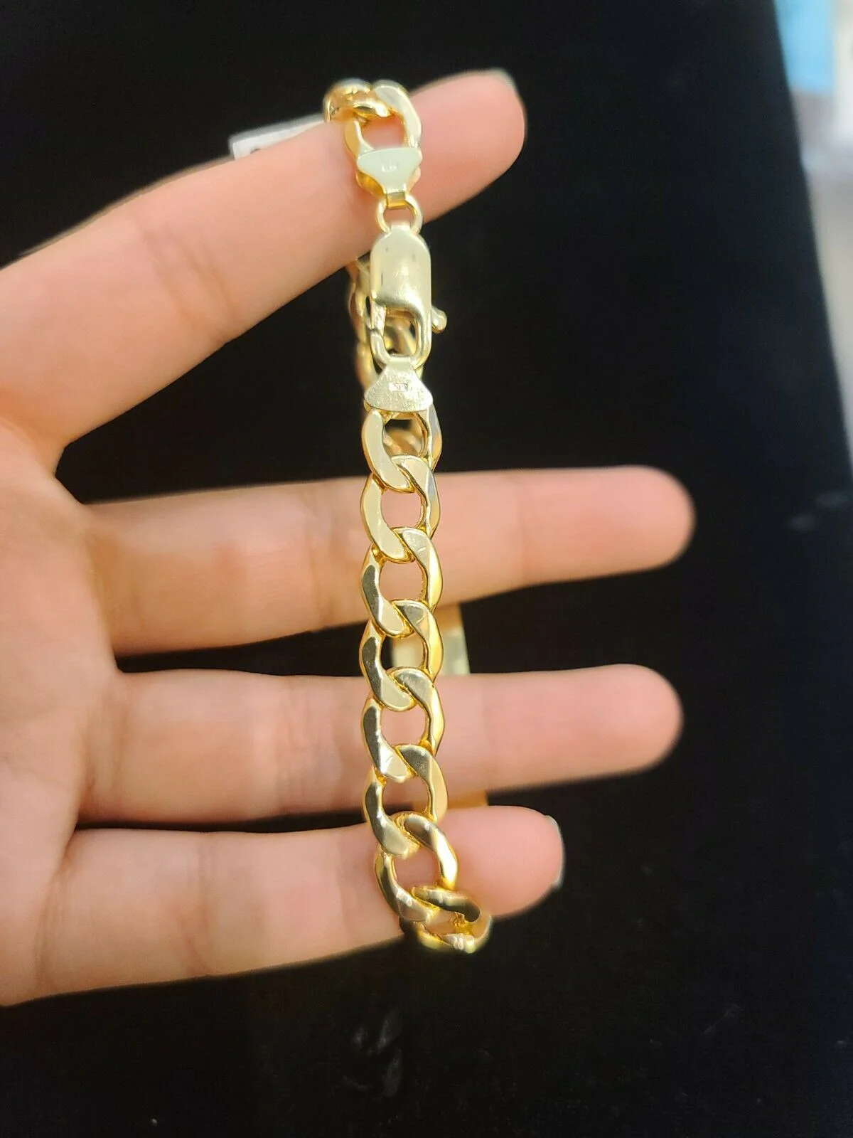 Men's 10K Gold Cuban Link Bracelet ID 8mm 9"  Lobster Lock REAL 10KT - Image 6