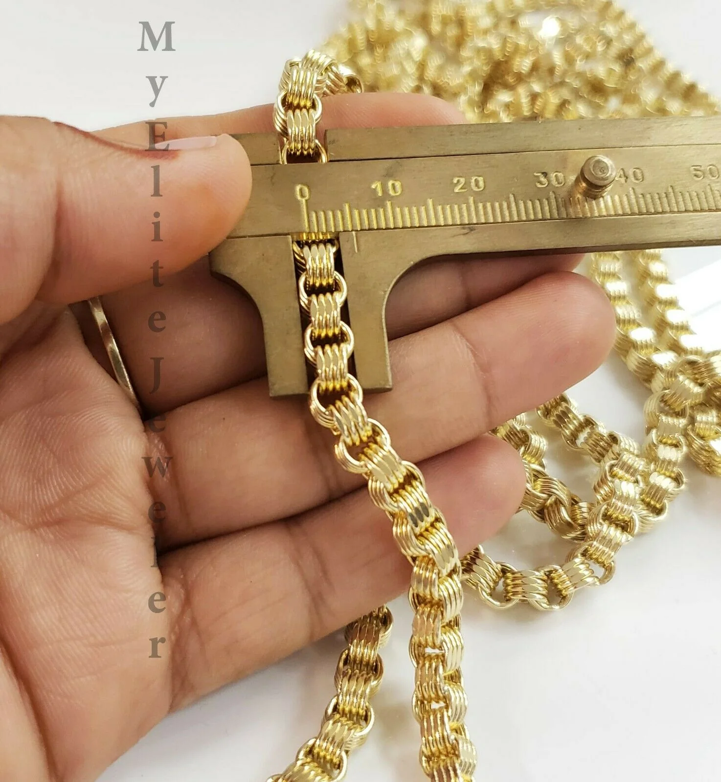 Mens 10K Yellow Gold Byzantine Chain Necklace 18"- 30 Inch 5mm - Image 2