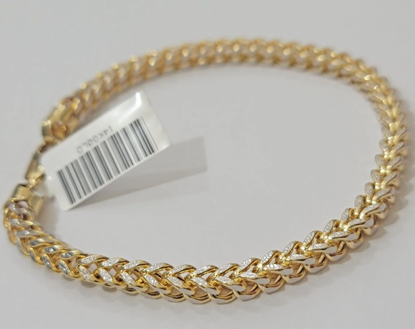 Mens 14k Yellow Gold Franco Bracelet 8" 4mm Diamond Cut Authentic 14KT , STRONG - Image 5