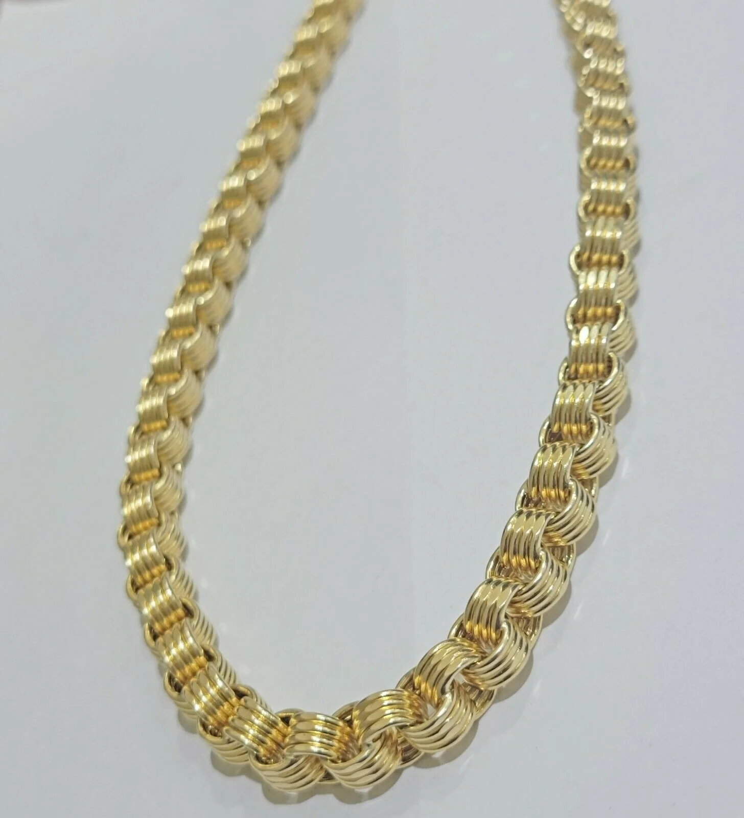 Mens Byzantine Chain 10k Gold Necklace 9mm 22" 24" 26" 28" 30" 10kt Yellow Gold - Image 6