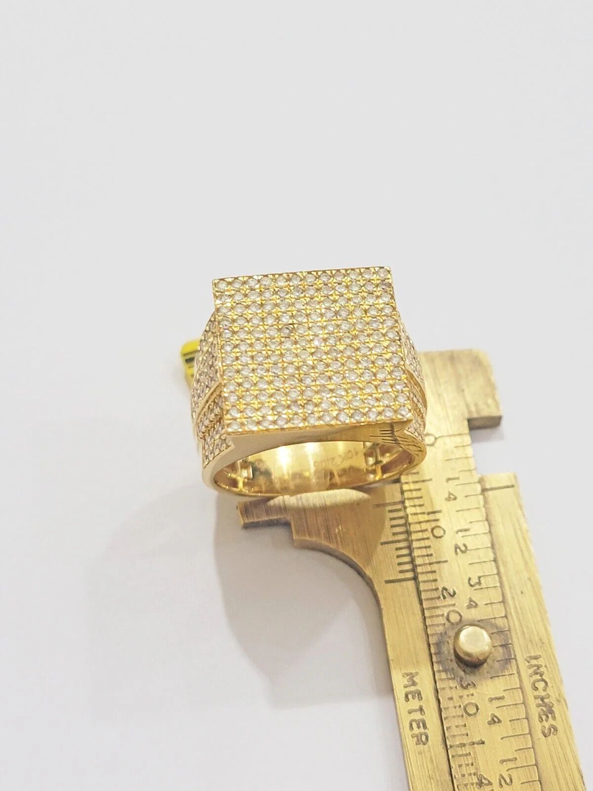 Mens diamond ring 10k yellow gold 2.05 Ct diamonds 10kt dark yellow gold Band All Sizes - Image 3