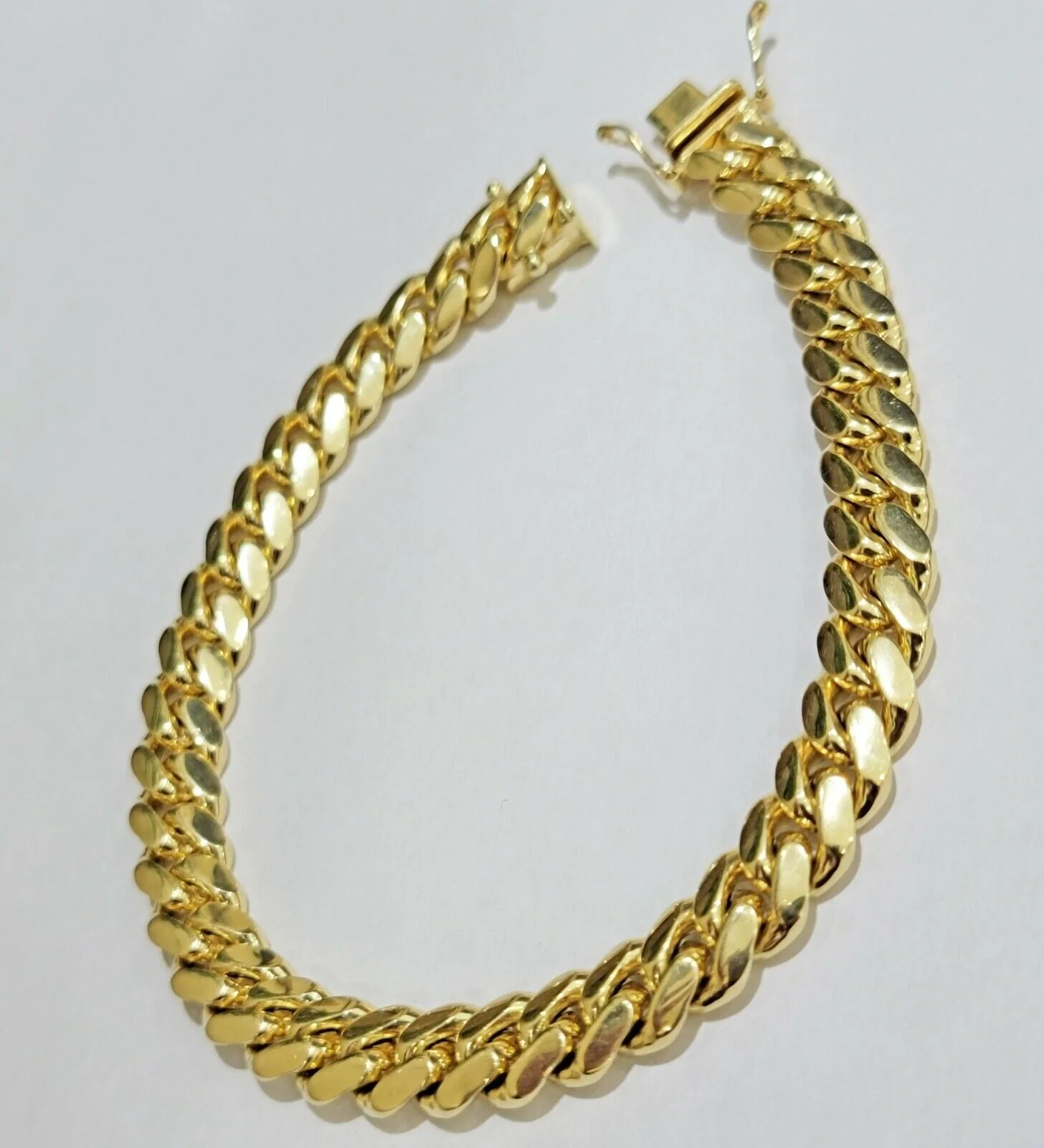 Mens Miami Cuban Bracelet Solid 14k Yellow Gold Bracelet 9 Inch 7mm REAL 14KT - Image 3
