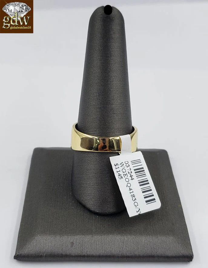 Mens REAL 10k Yellow Gold Wedding Engagement Ring Band Genuine Diamond 10 - Image 3