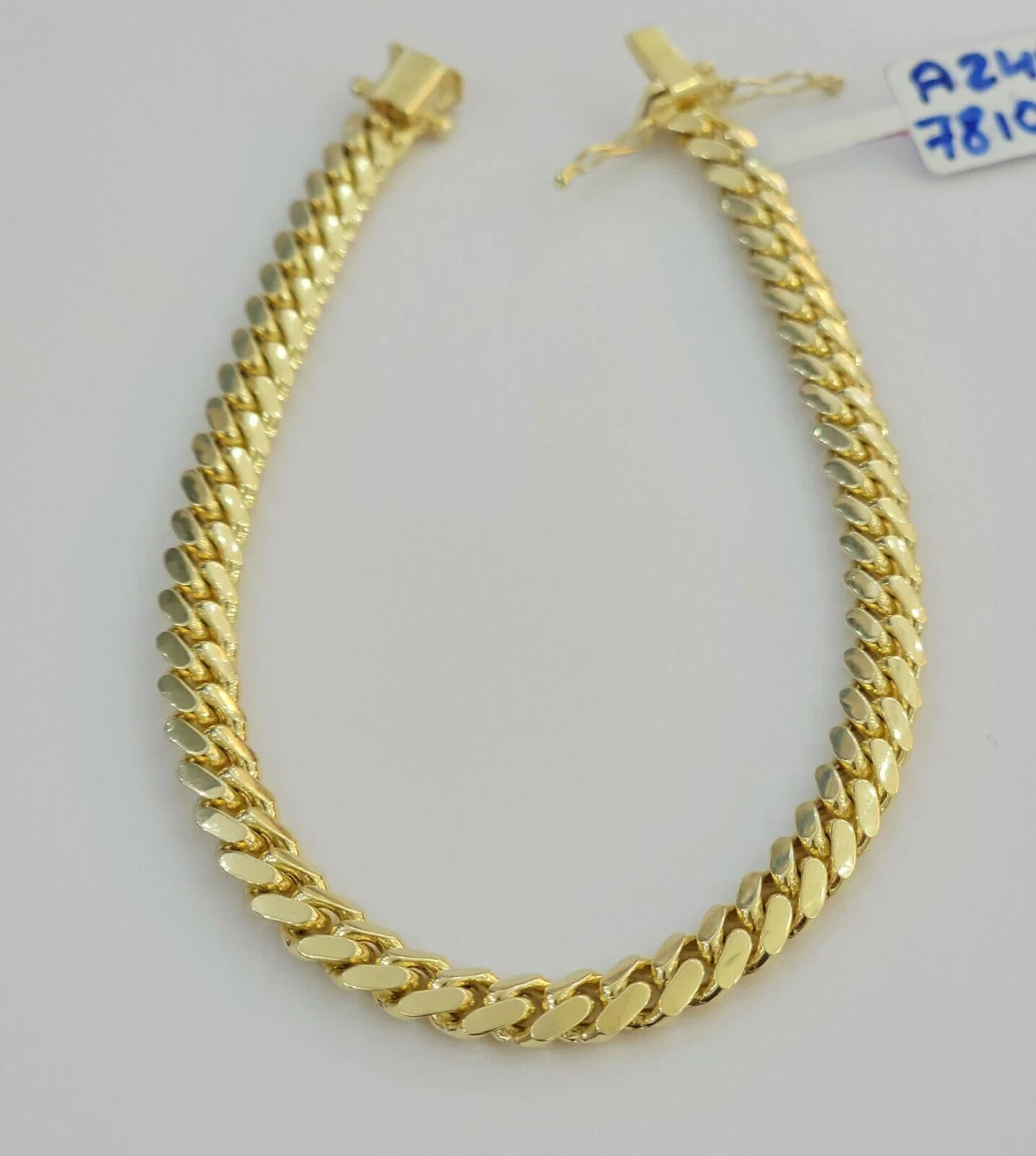 Mens REAL 14k Gold Miami Cuban Bracelet 7.5" 6mm 14 kt Yellow Gold Solid links - Image 4