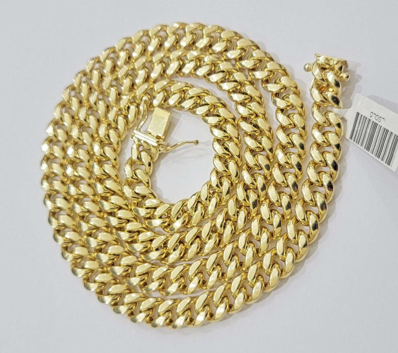 Miami Cuban Link Chain 22 Inch Necklace REAL 10k Yellow Gold 8mm Mens Women 10KT - Image 2