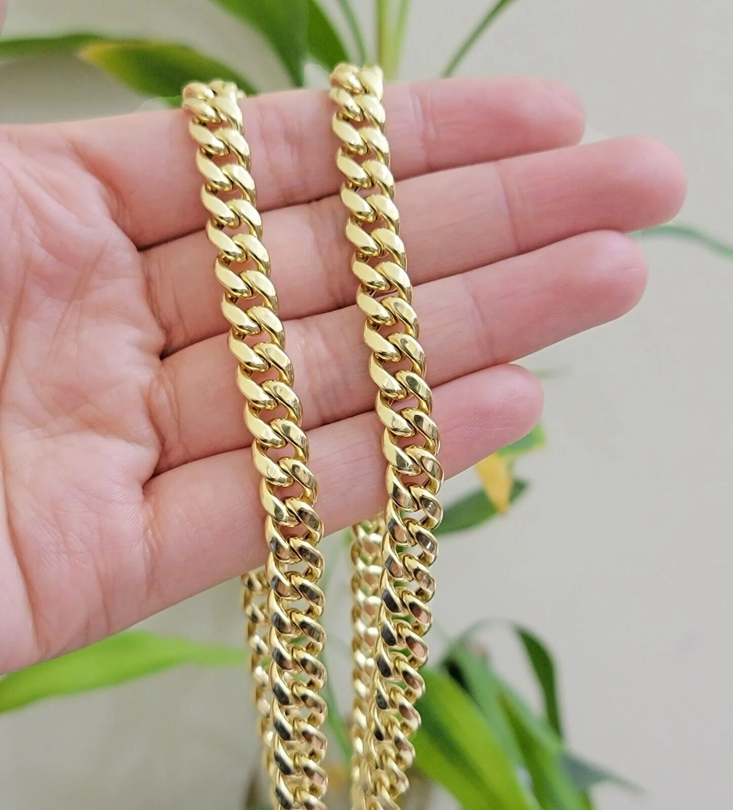 Miami Cuban Link Chain 22 Inch Necklace REAL 10k Yellow Gold 8mm Mens Women 10KT - Image 4
