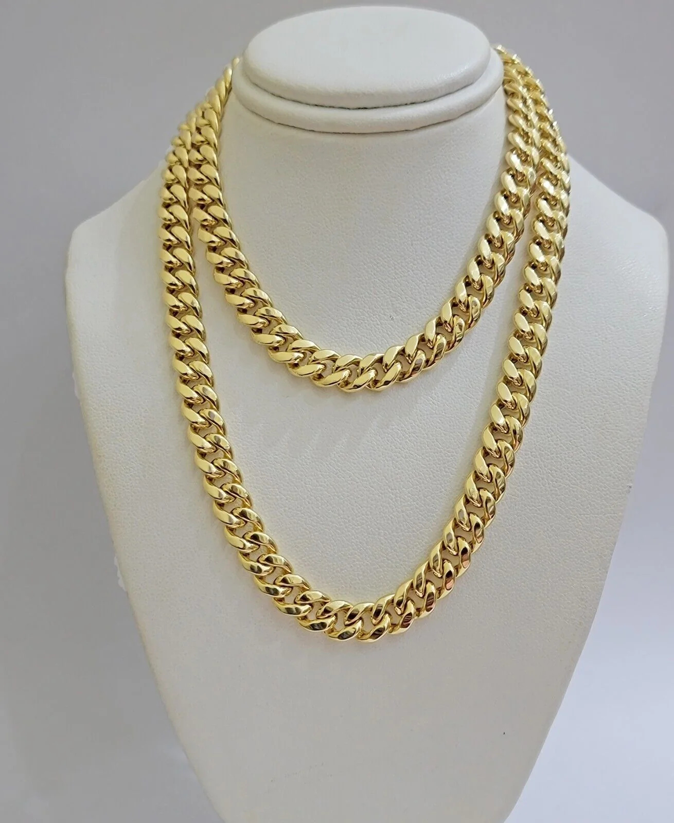 Miami Cuban Link Chain 28 Inch Necklace REAL 10k Yellow Gold 8mm Mens Women 10KT - Image 3