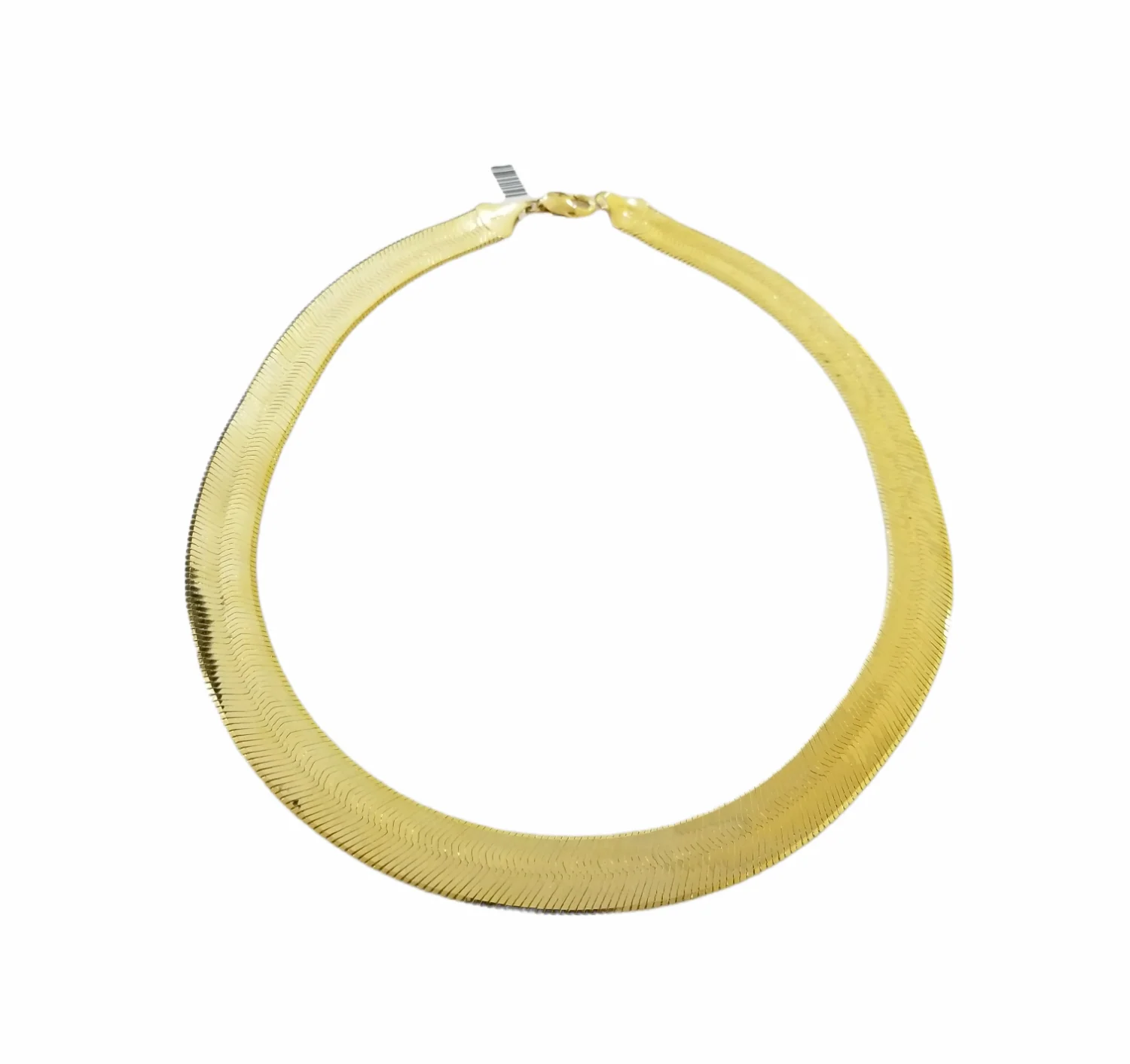 Real 10K 14mm Yellow Gold Herring Bone Chain Necklace 24" Inch Lobster lock - Image 2
